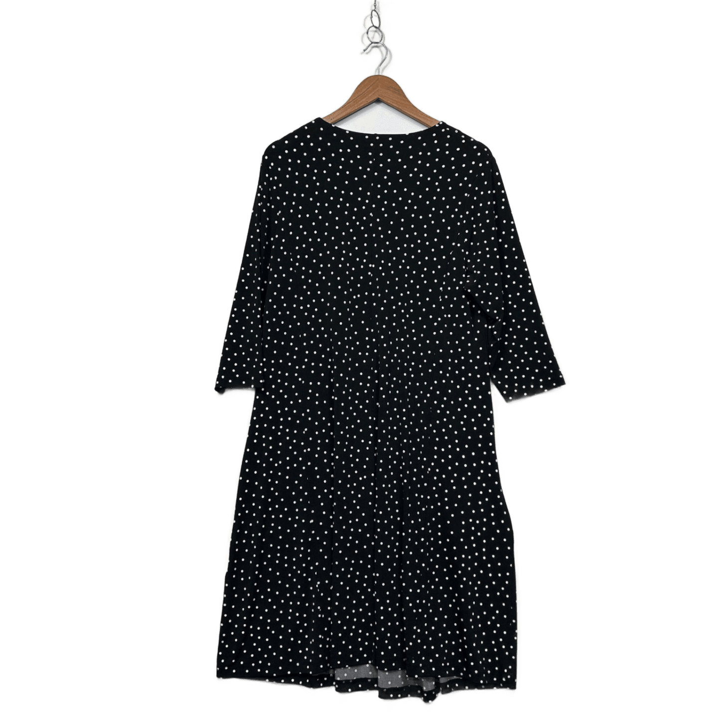 Taking Shape Black White Dots Midi Length Long Sleeve Dress Size 14 XS