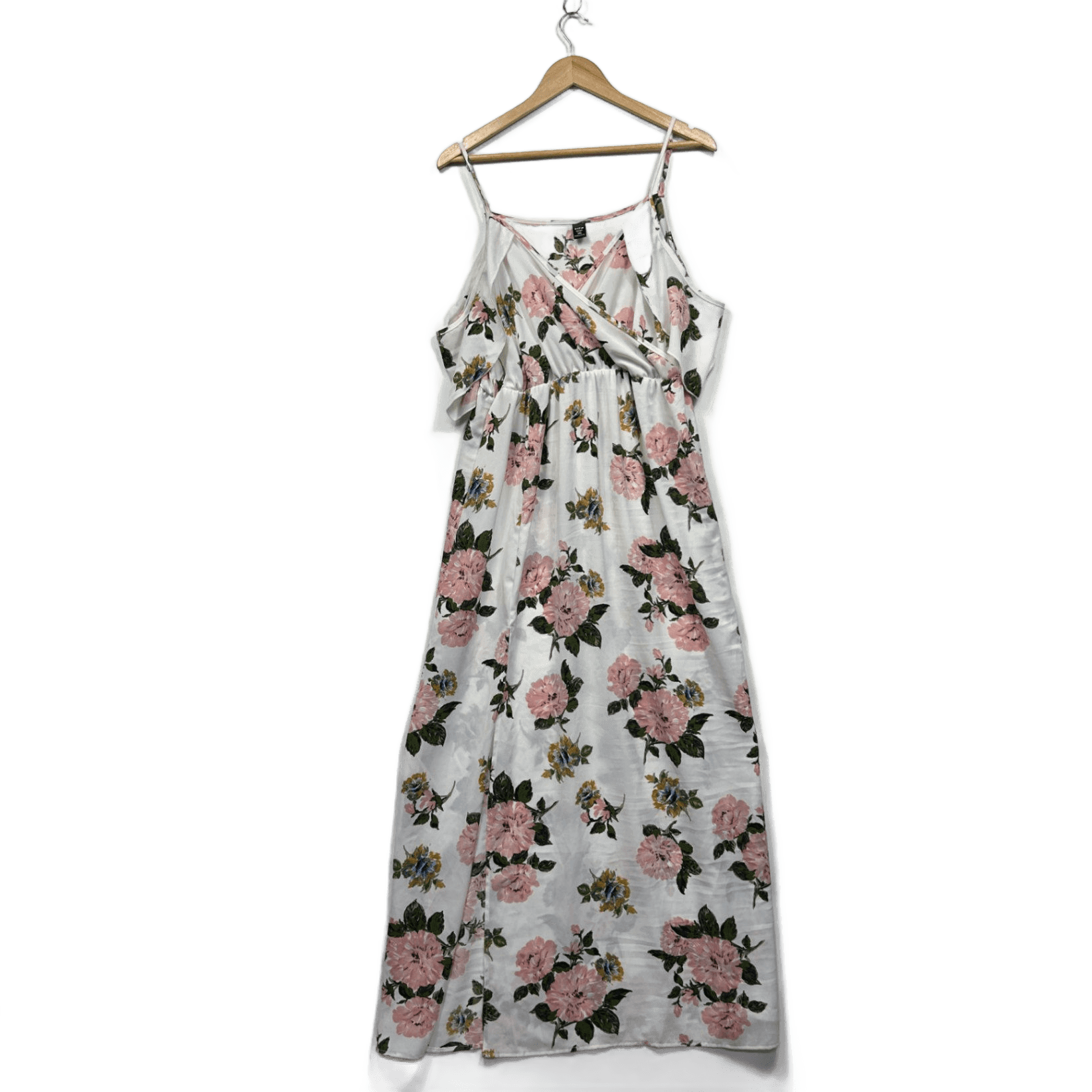 SHEIN White Pink Floral Sleeveless Maxi Dress Size 1XL