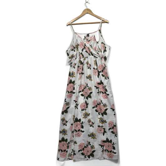 SHEIN White Pink Floral Sleeveless Maxi Dress Size 1XL