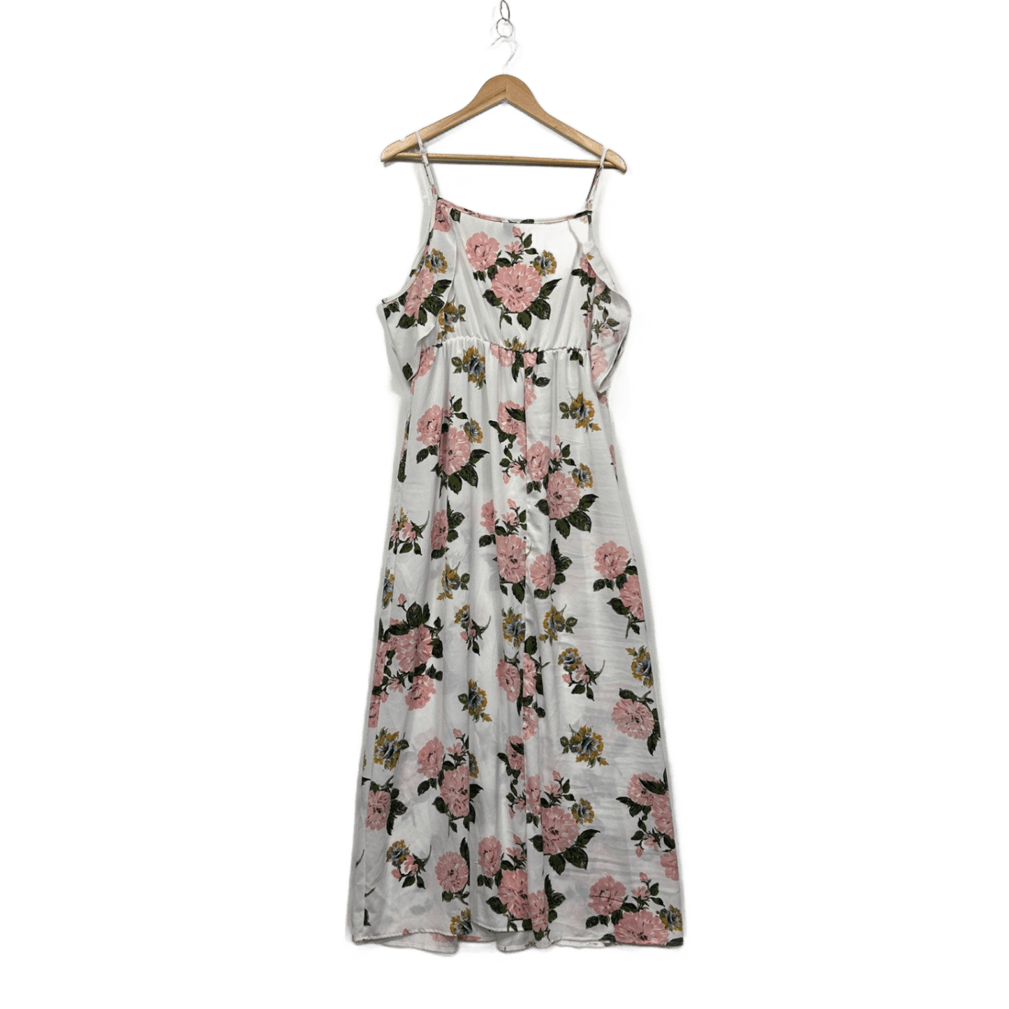SHEIN White Pink Floral Sleeveless Maxi Dress Size 1XL