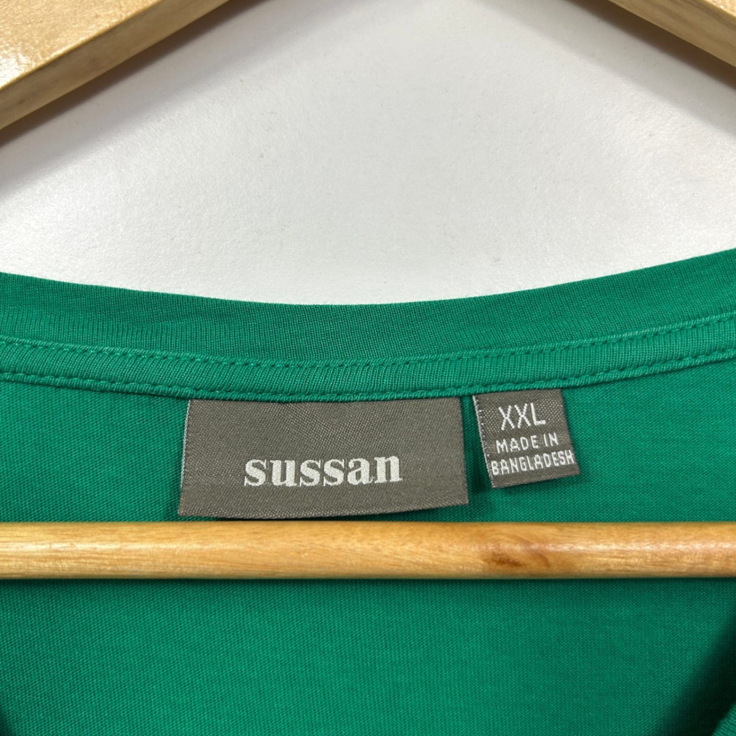 Sussan Womens Green Short Sleeve Crew Neck Casual T-Shirt Size 2XL