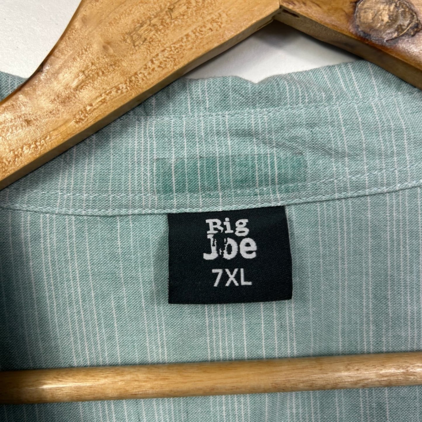 Big Joe Men's Green Casual Linen Blend Shirt Short Sleeve Collared 7XL