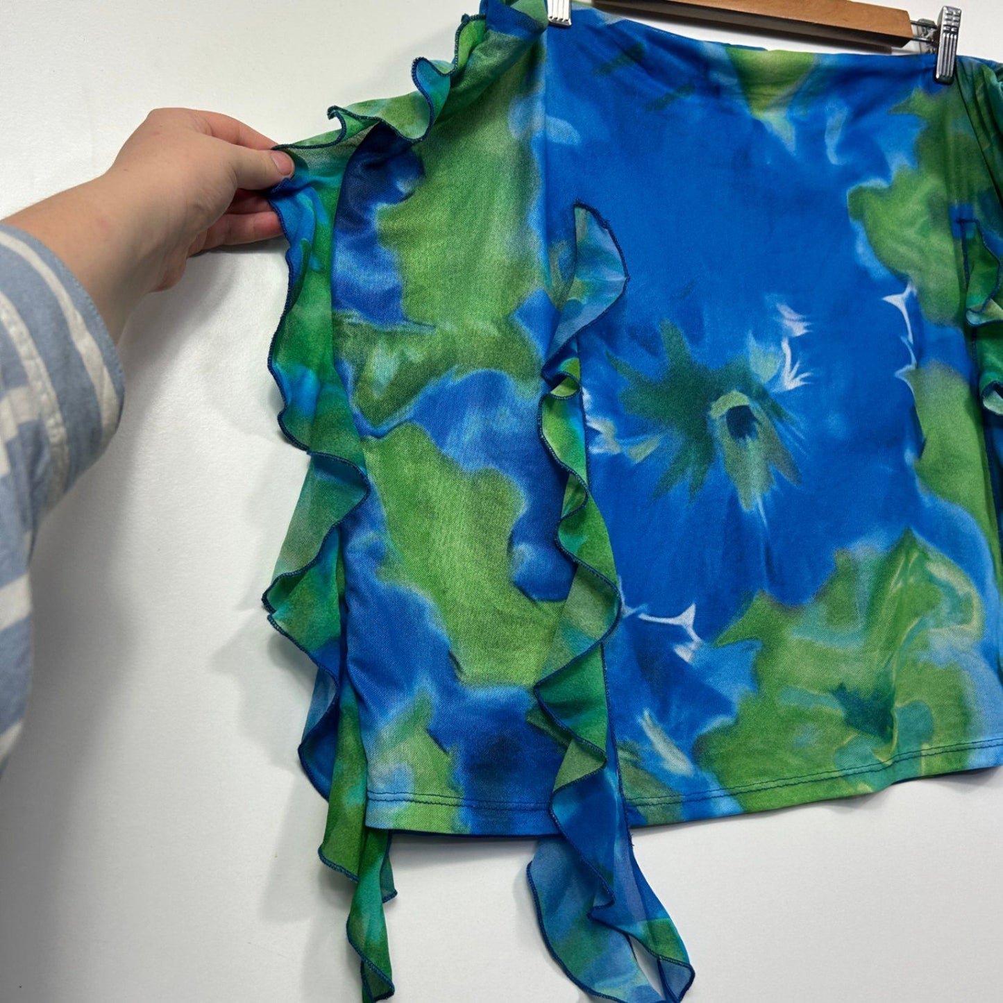 SHEIN Women's Blue Green Mesh Mini Skirt Size 4XL