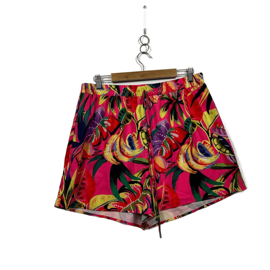 SHEIN Curve Women's Multicoloured Floral Tropical Swim Shorts Size 16 1XL