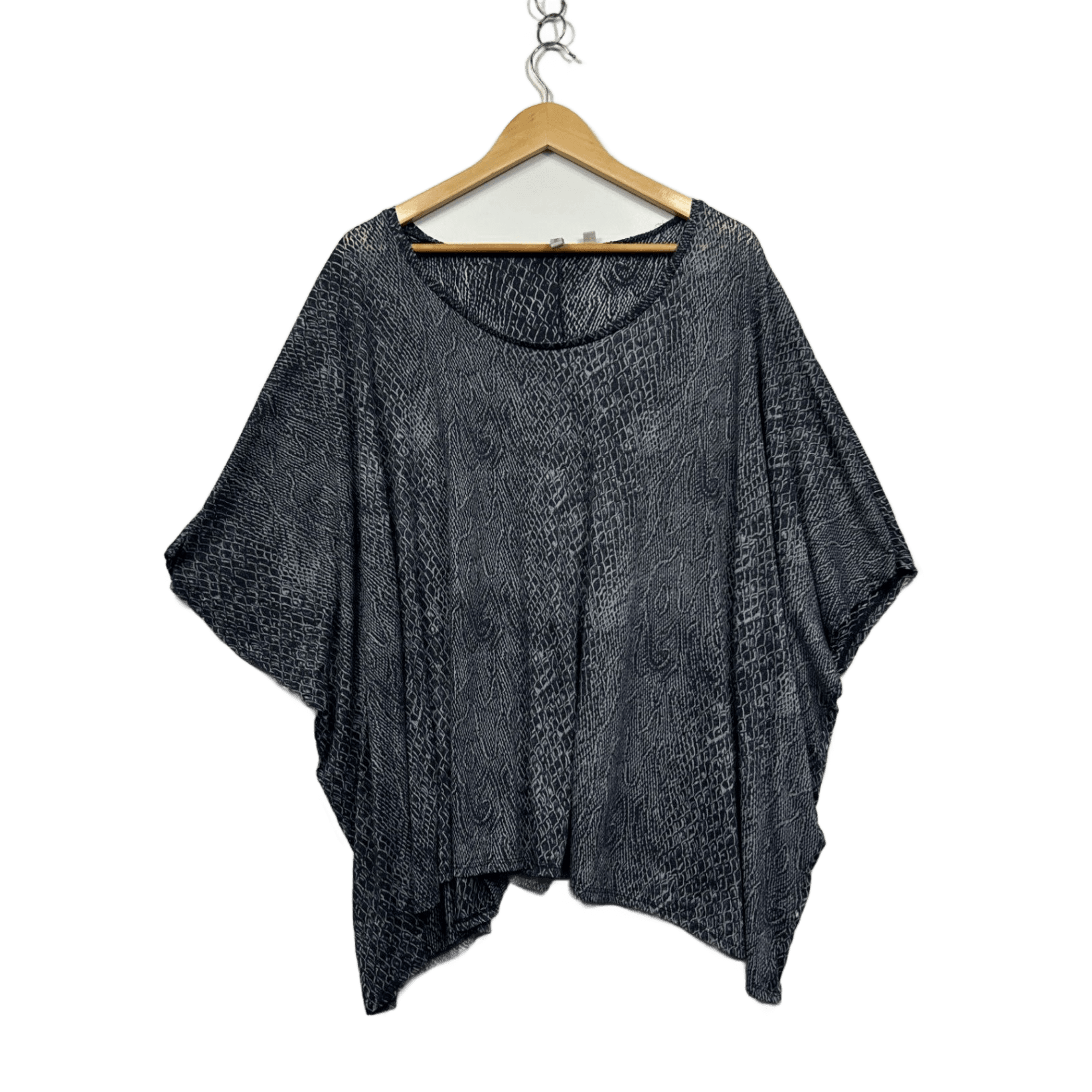 Piper Woman Women's Navy Short Sleeve Kaftan Top Blouse Size XL