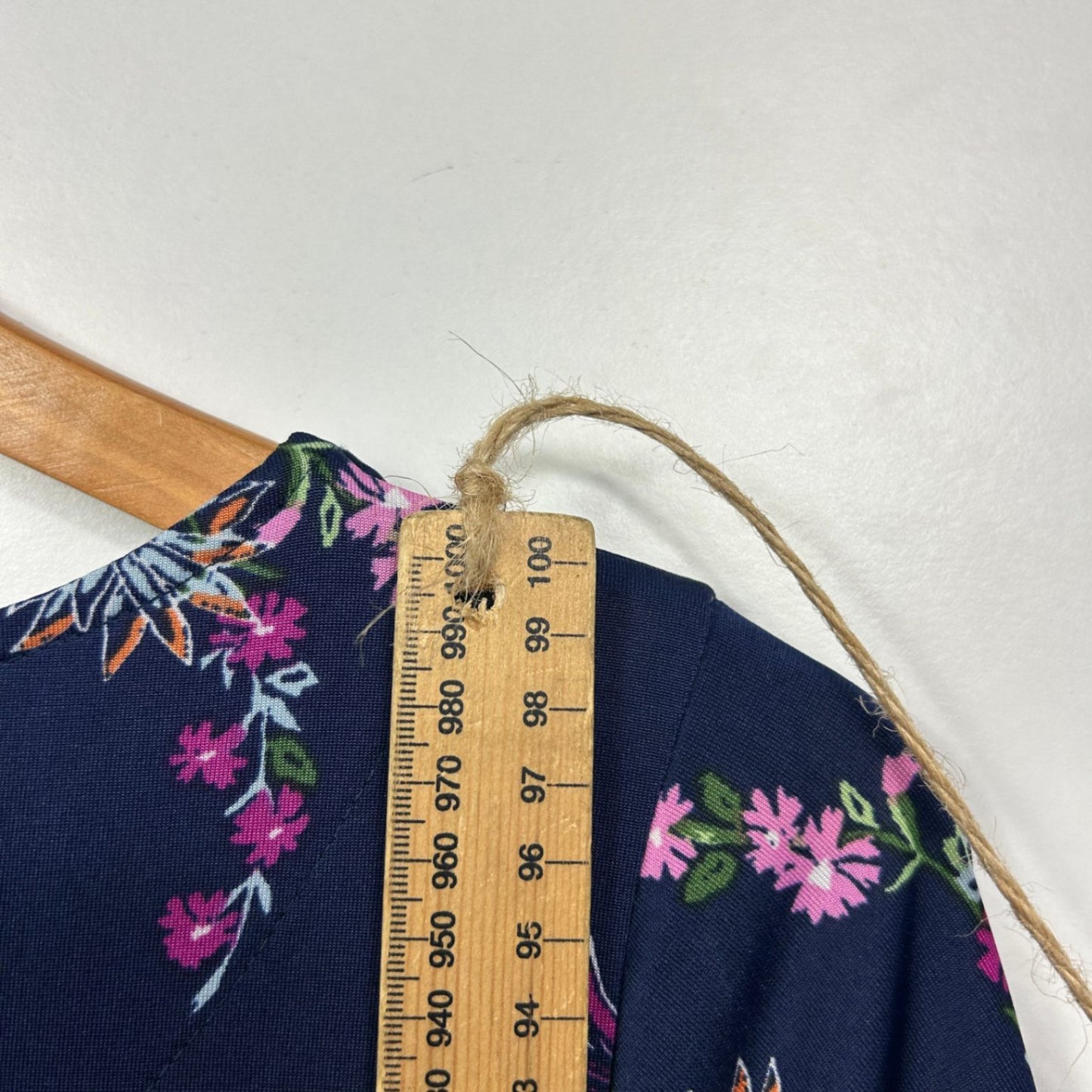 Millers Navy Blue Floral Long Sleeve Gathered Draped Waist Dress Size 18