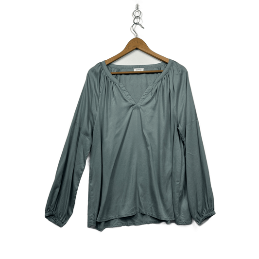 Grab Denim Womens Sage Green Long Sleeve Top Blouse Size 16
