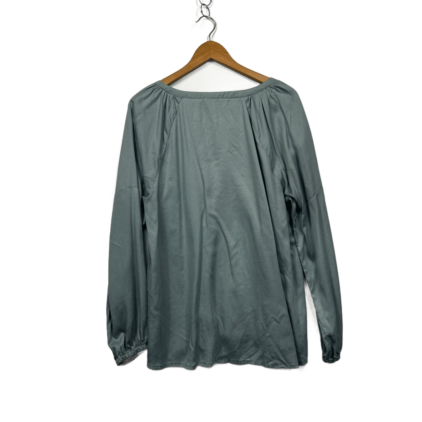 Grab Denim Womens Sage Green Long Sleeve Top Blouse Size 16