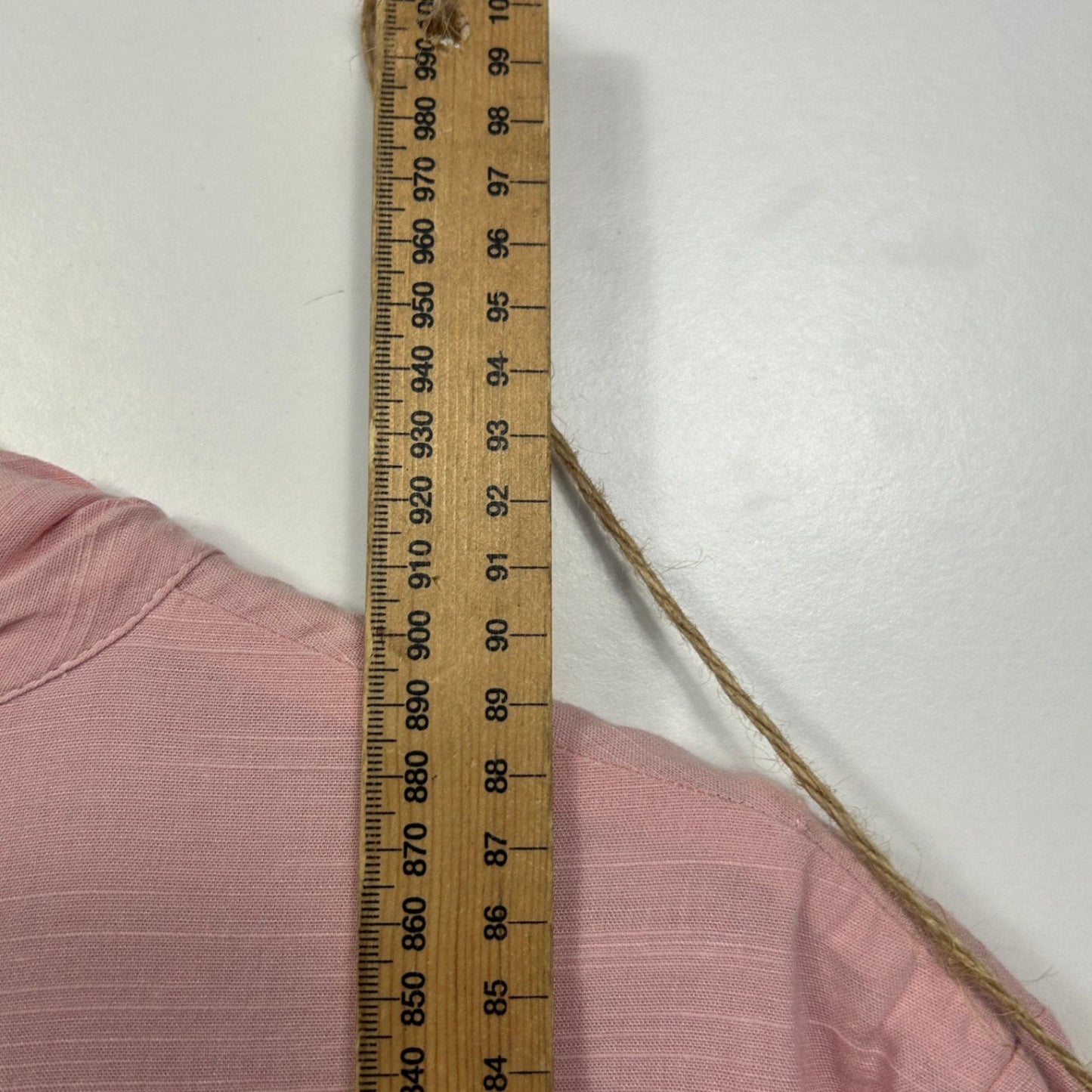 Revival Pink Cotton Blend Short Sleeve Tie Neck Smock Dress Size 18