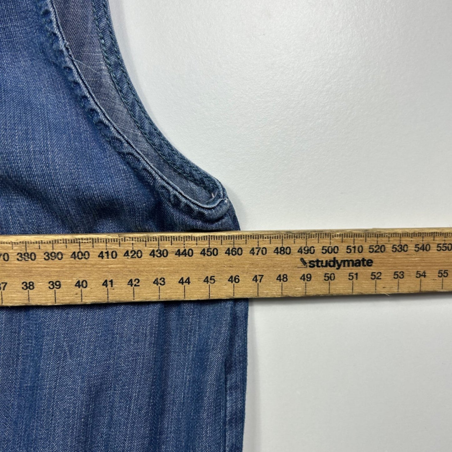 Velvet Heart Blue Denim Chambray Sleeveless Utility Jumpsuit Romper Size M