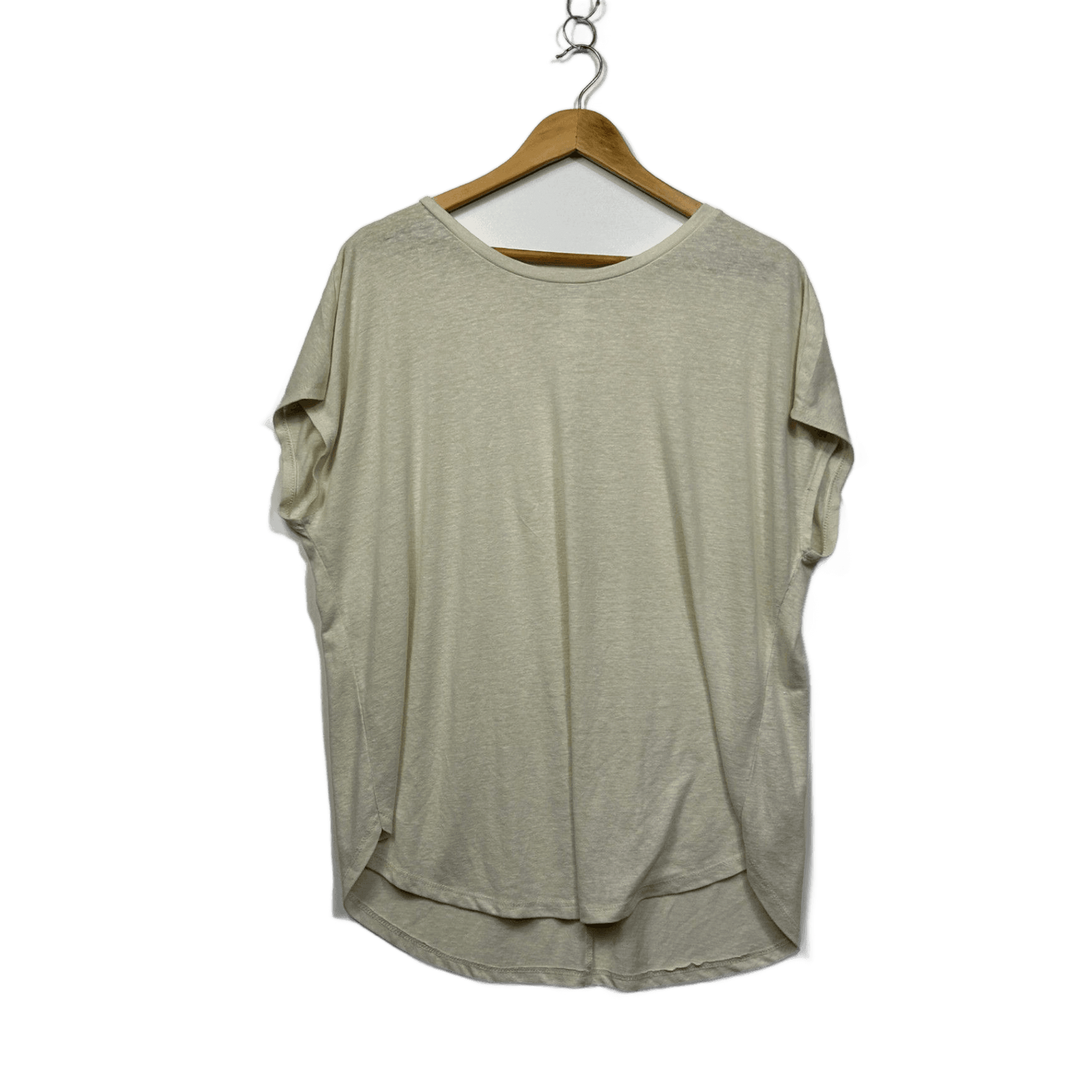 Anko Beige Linen Blend Short Sleeve Round Neck Basic T-Shirt Size 18