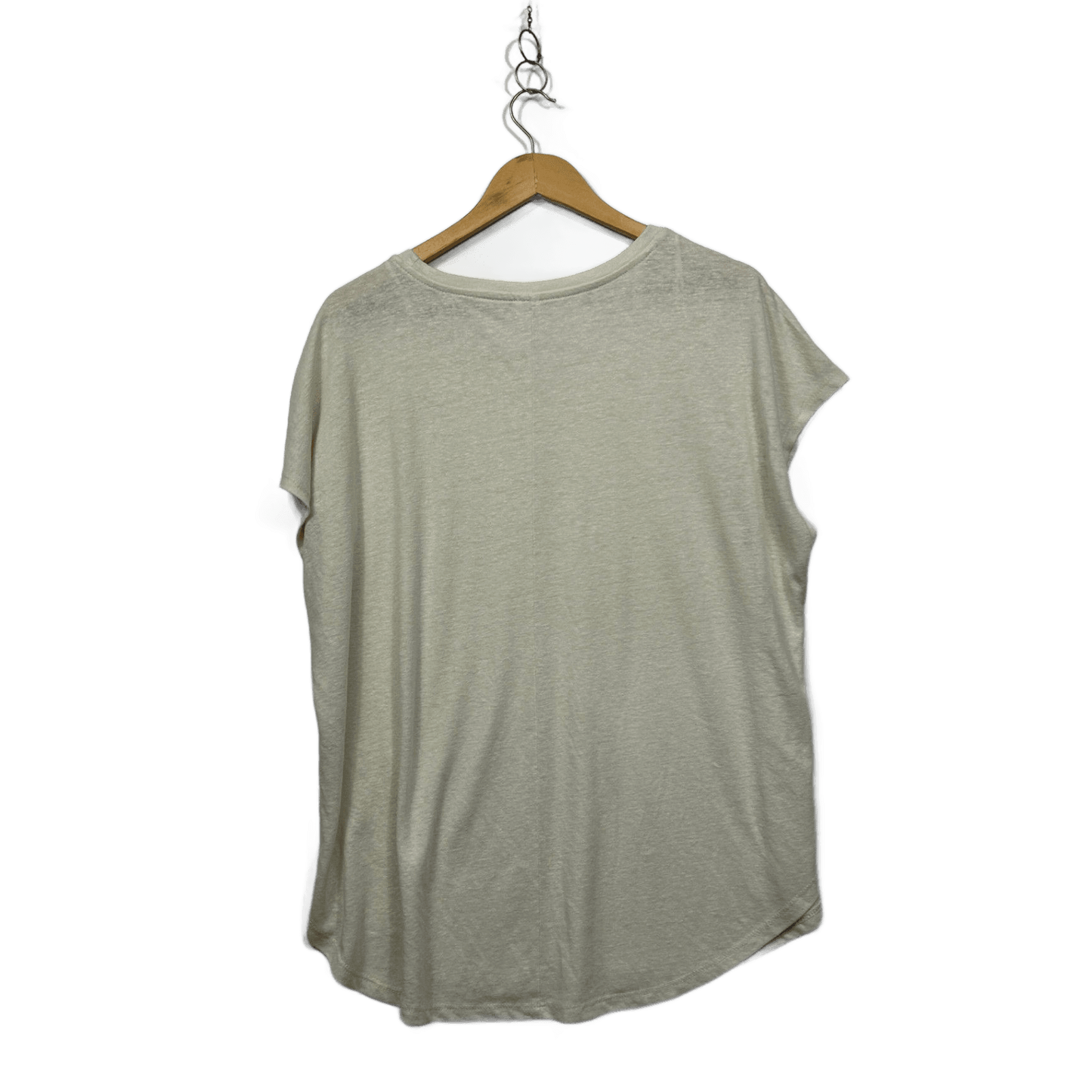 Anko Beige Linen Blend Short Sleeve Round Neck Basic T-Shirt Size 18