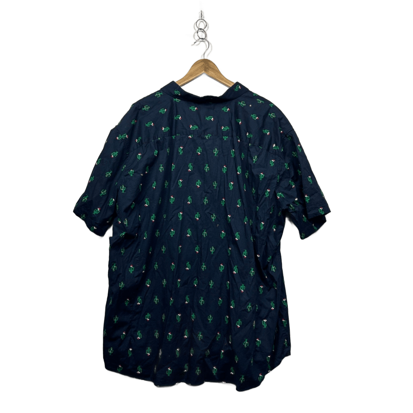 Johnny Bigg Mens Christmas Cactus Print Short Sleeve Button Up Shirt 5XL