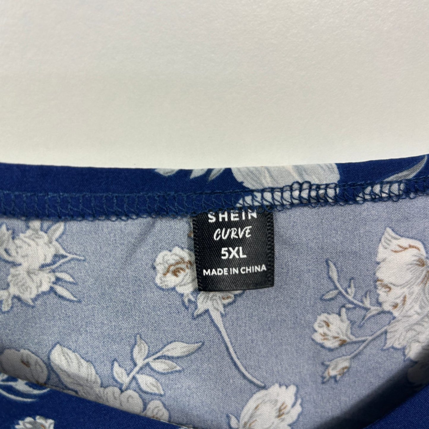 Shein Womens Blue Floral Short Sleeve Maxi Dress Size 5XL