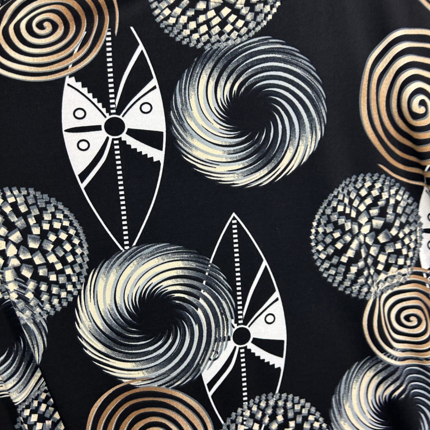 Hourglass Black Beige Long Sleeve Blouse Tunic Top Size 20