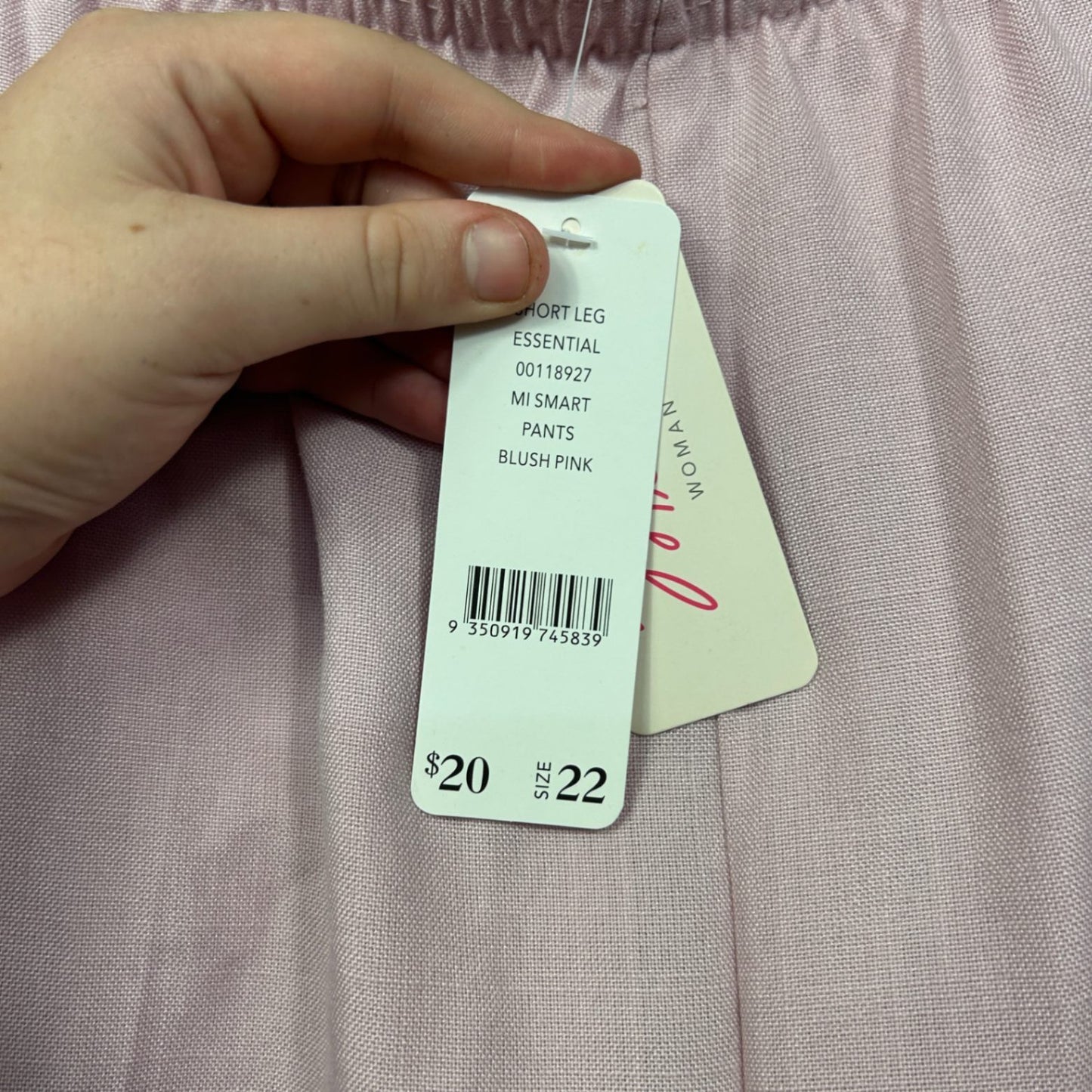 Millers Smart Pants Blush Pink Size 22 Short Leg Elastic Waist