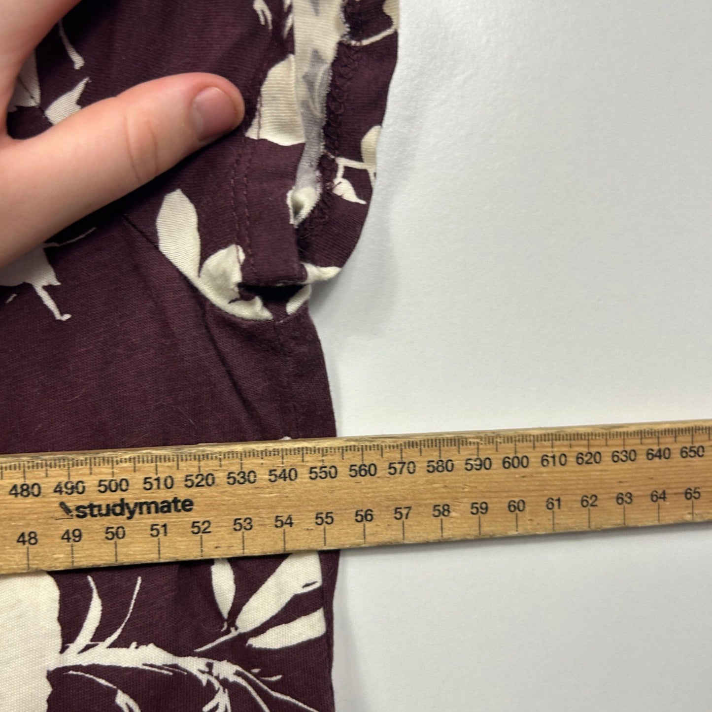 Anko Chocolate FLoral Short Sleeve Round Neck Casual Top Size 18