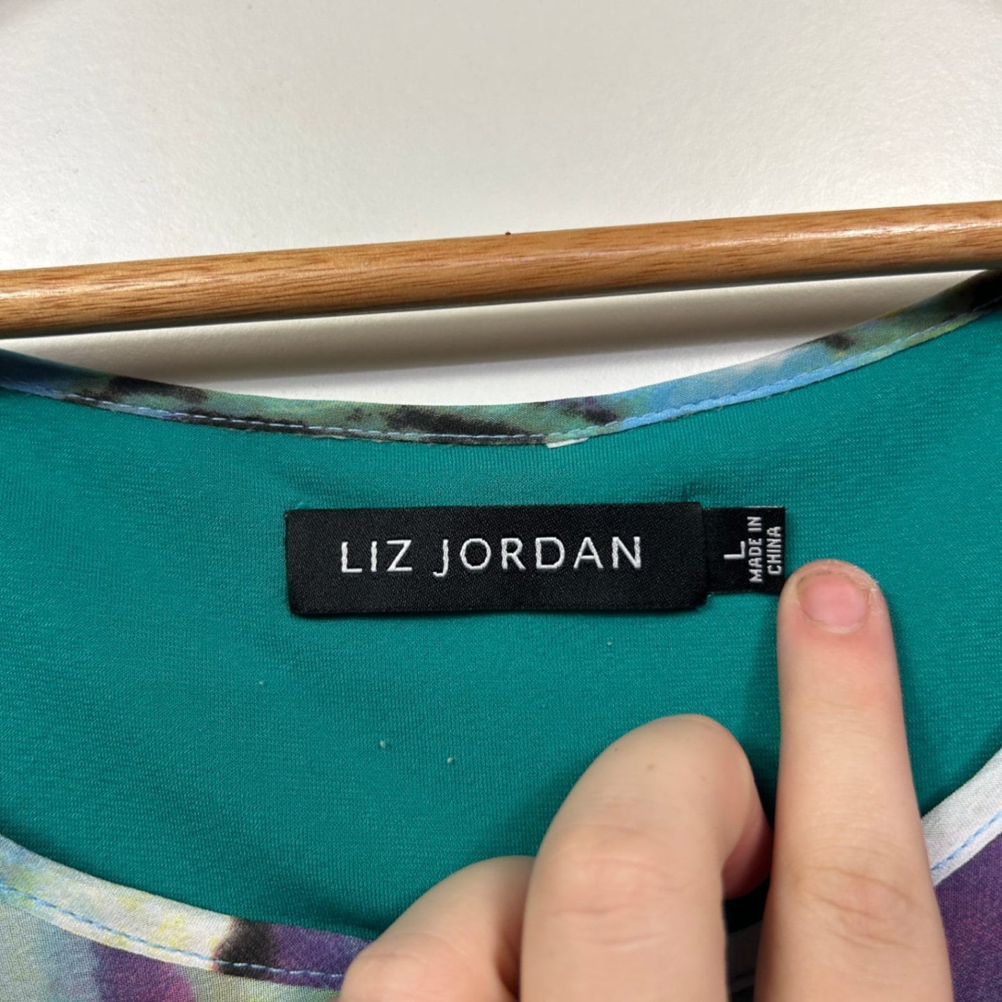 Liz Jordan Multicoloured Short Sleeve Sheer Overlay Blouse Top Size Large