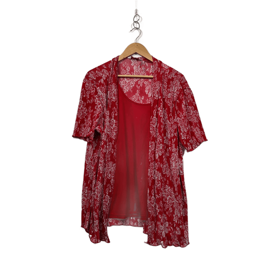 Millers Womens Red Floral Short Sleeve Top Blouse Size 16