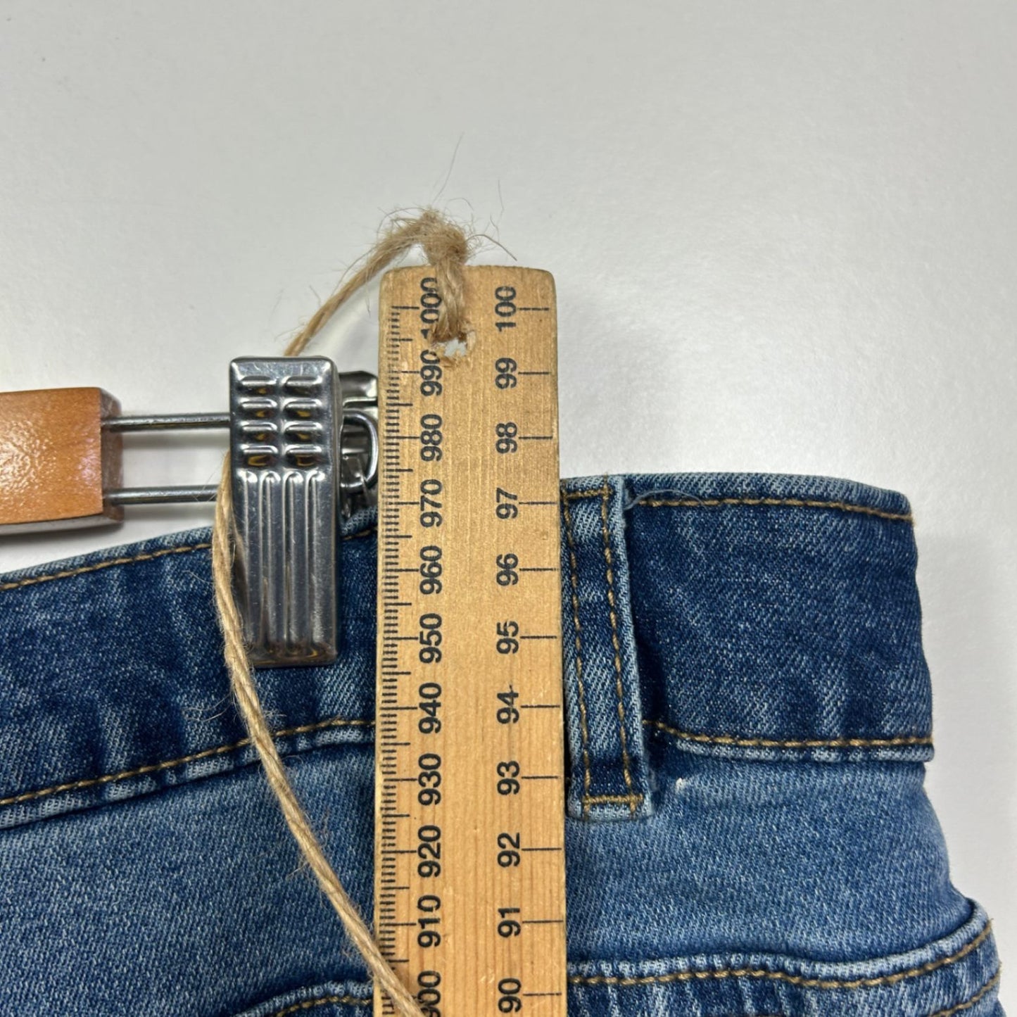 Beme Womens Blue Cotton Denim ElastiC Waist Straight Leg Jeans Size 24