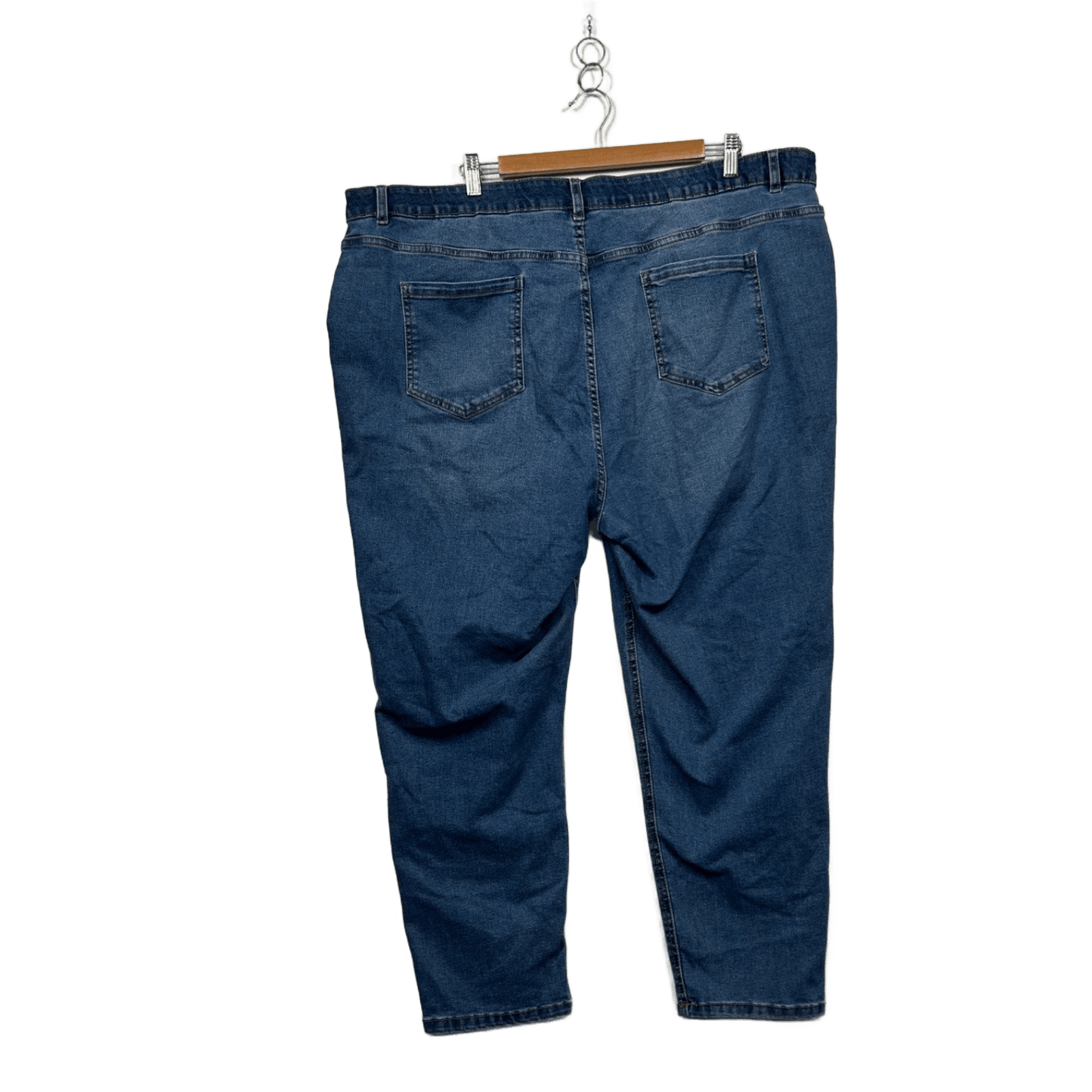 Beme Womens Blue Cotton Denim ElastiC Waist Straight Leg Jeans Size 24