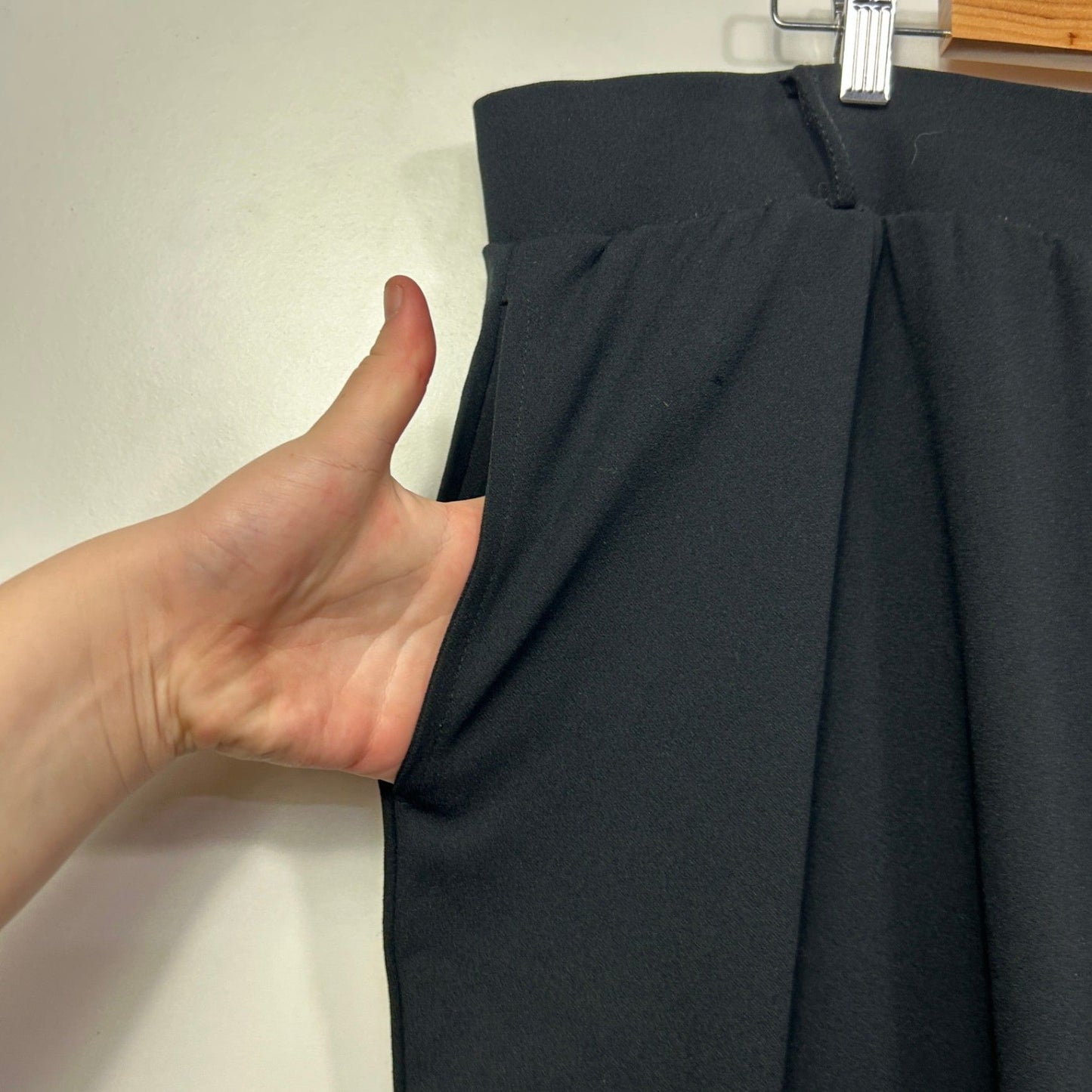 Anko Curve Womens Black Wide Leg Pockets Cropped Pants Size 24