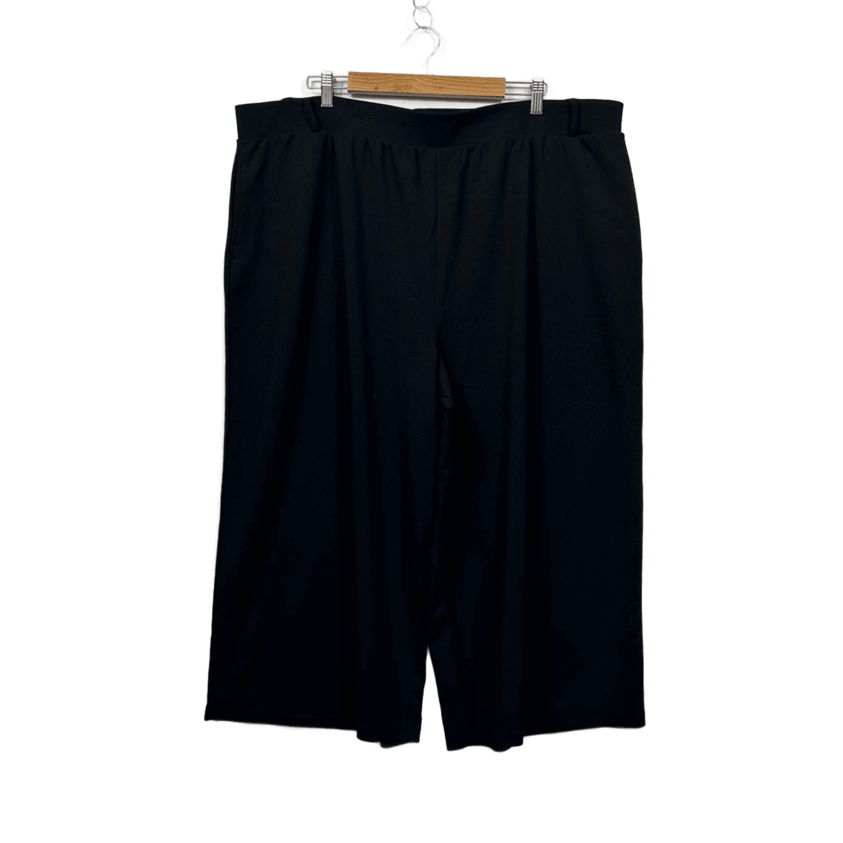 Anko Curve Womens Black Wide Leg Pockets Cropped Pants Size 24