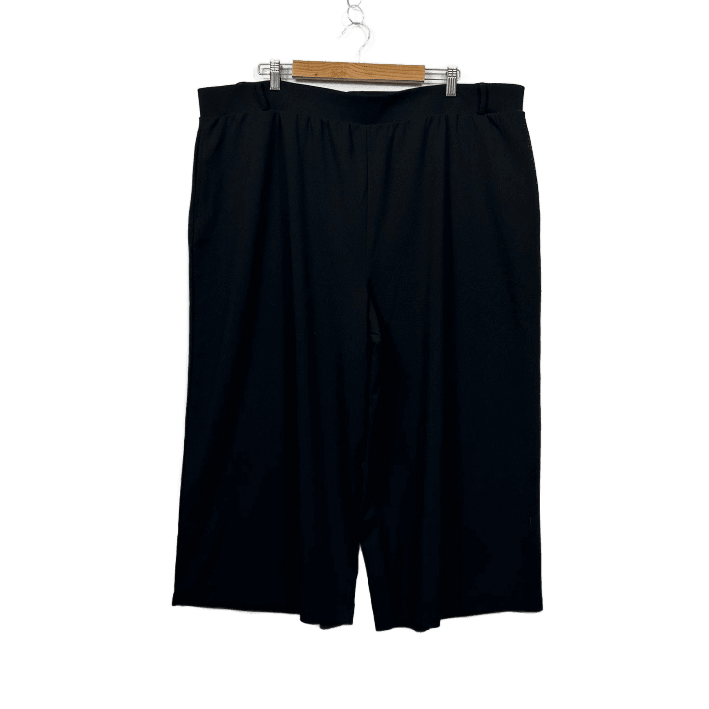 Anko Curve Womens Black Wide Leg Pockets Cropped Pants Size 24