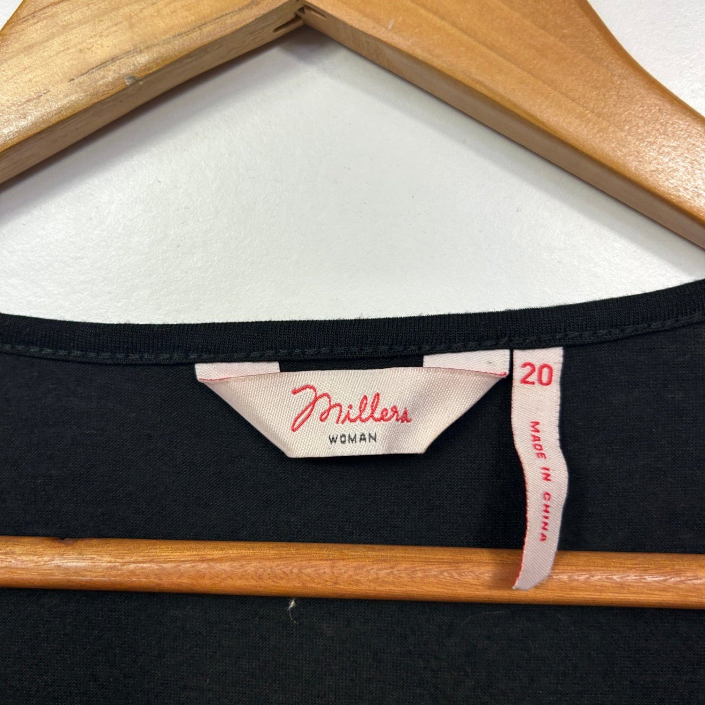 Millers Black Short Sleeve Lace Overlay Top Size 20