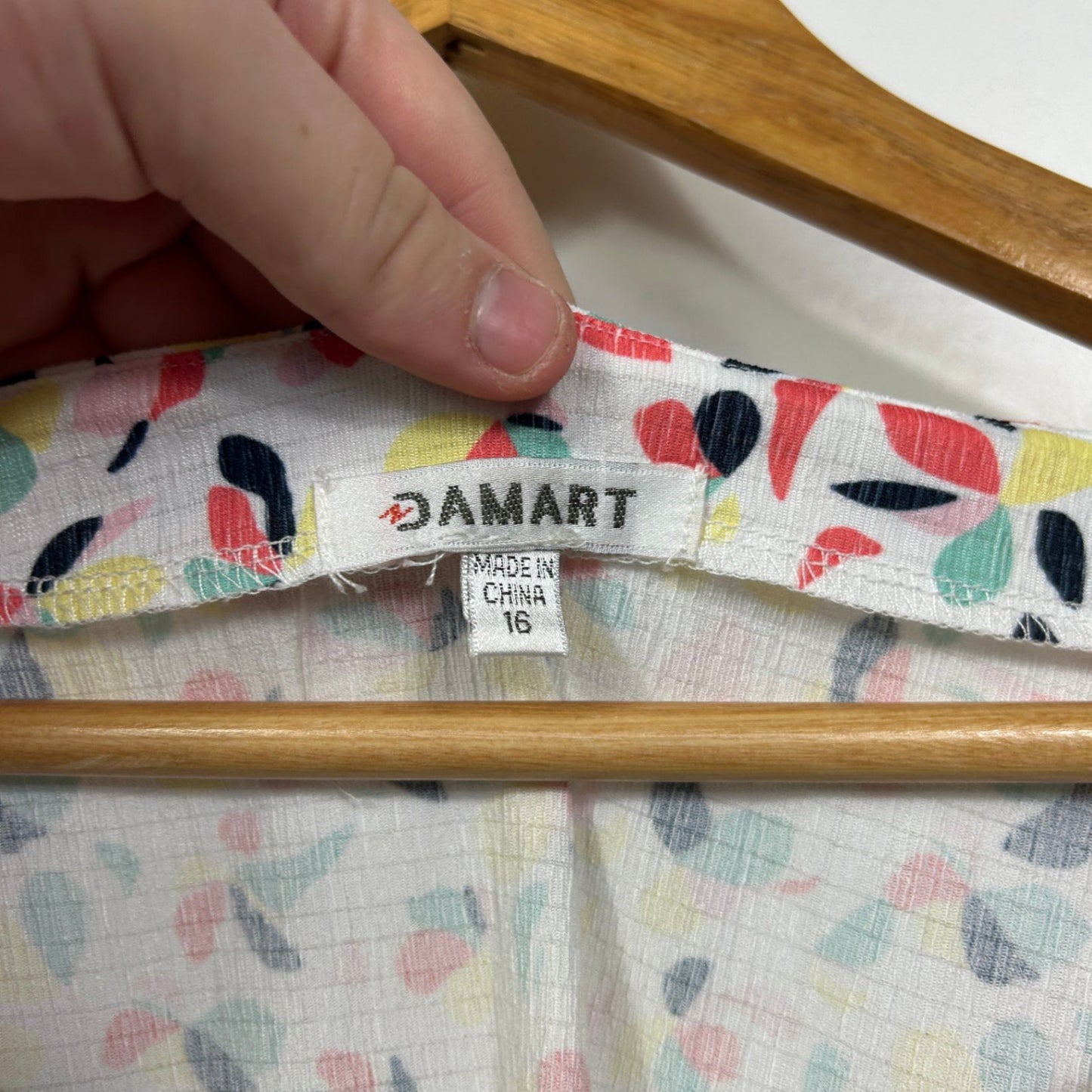 Damart Multicoloured 3/4 Sleeve Top Blouse Size 16