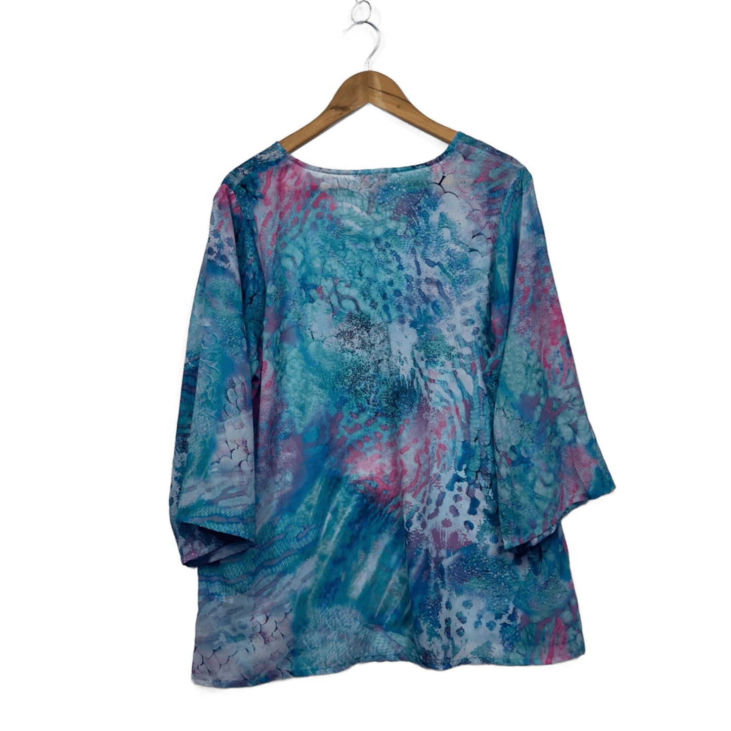 Millers Womens Blue Pink Long Top Blouse Size 16