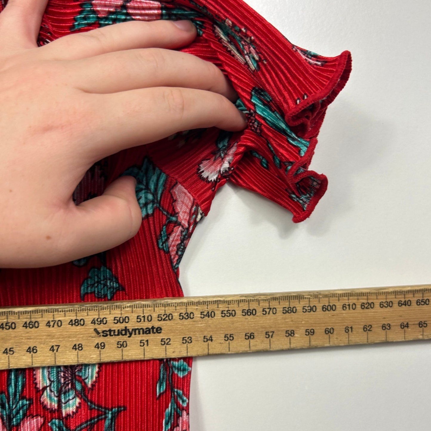 Millers Womens Red Short Sleeve Floral Pleated Top Size 16