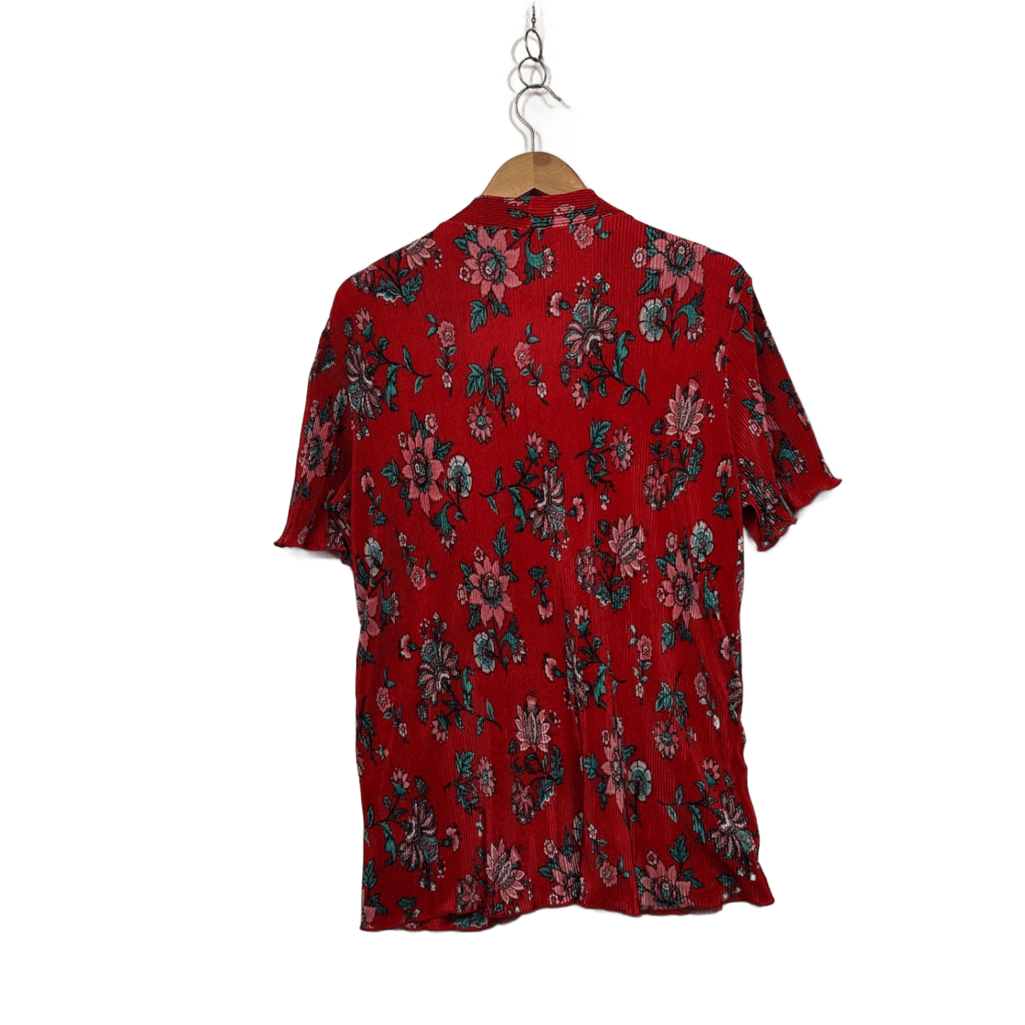 Millers Womens Red Short Sleeve Floral Pleated Top Size 16
