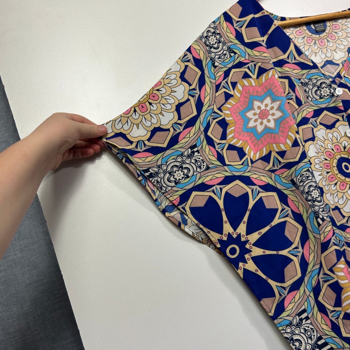 Shein Womens Multicoloured Short Sleeve Boxy Top Size L