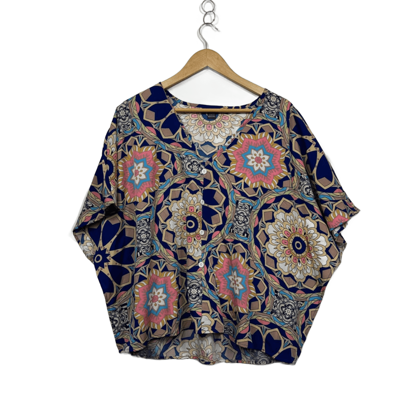 Shein Womens Multicoloured Short Sleeve Boxy Top Size L