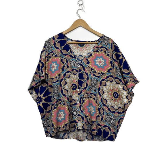 Shein Womens Multicoloured Short Sleeve Boxy Top Size L