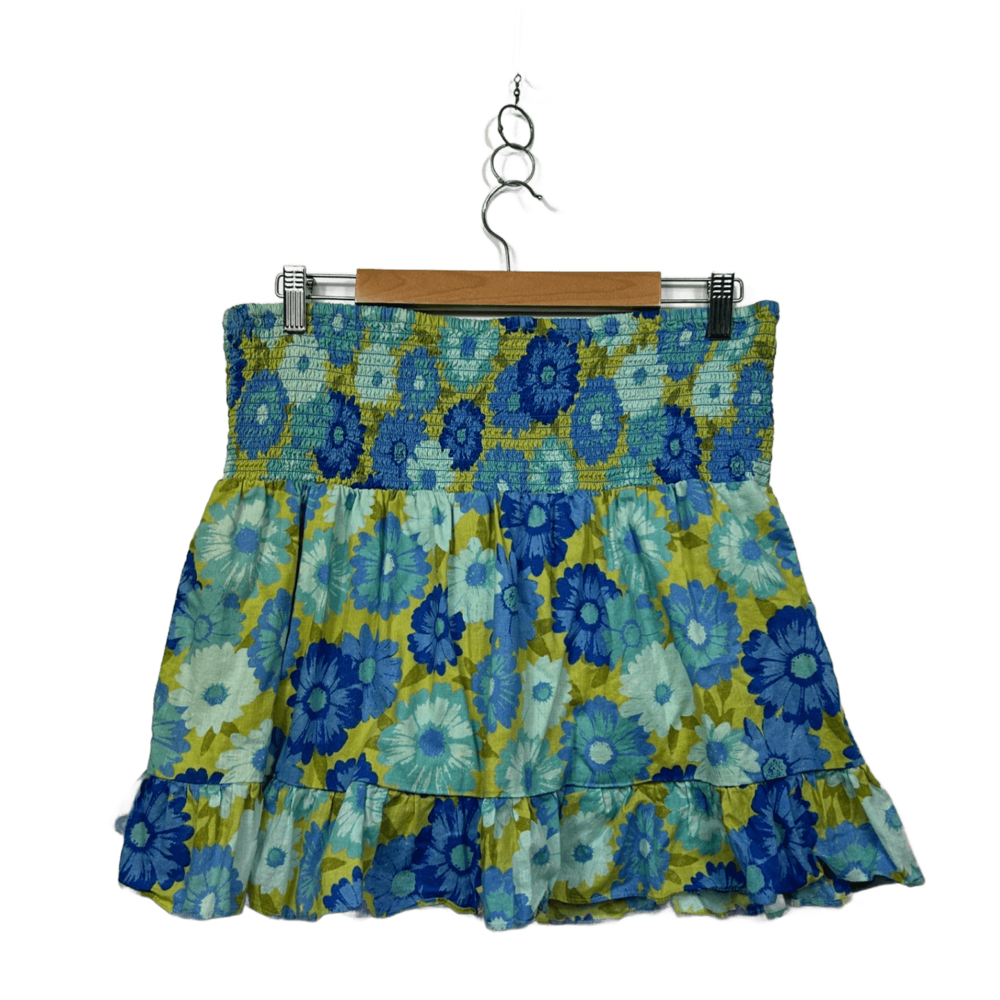 Sportsgirl Womens Blue Green Coton Floral Mini Skirt Size 16