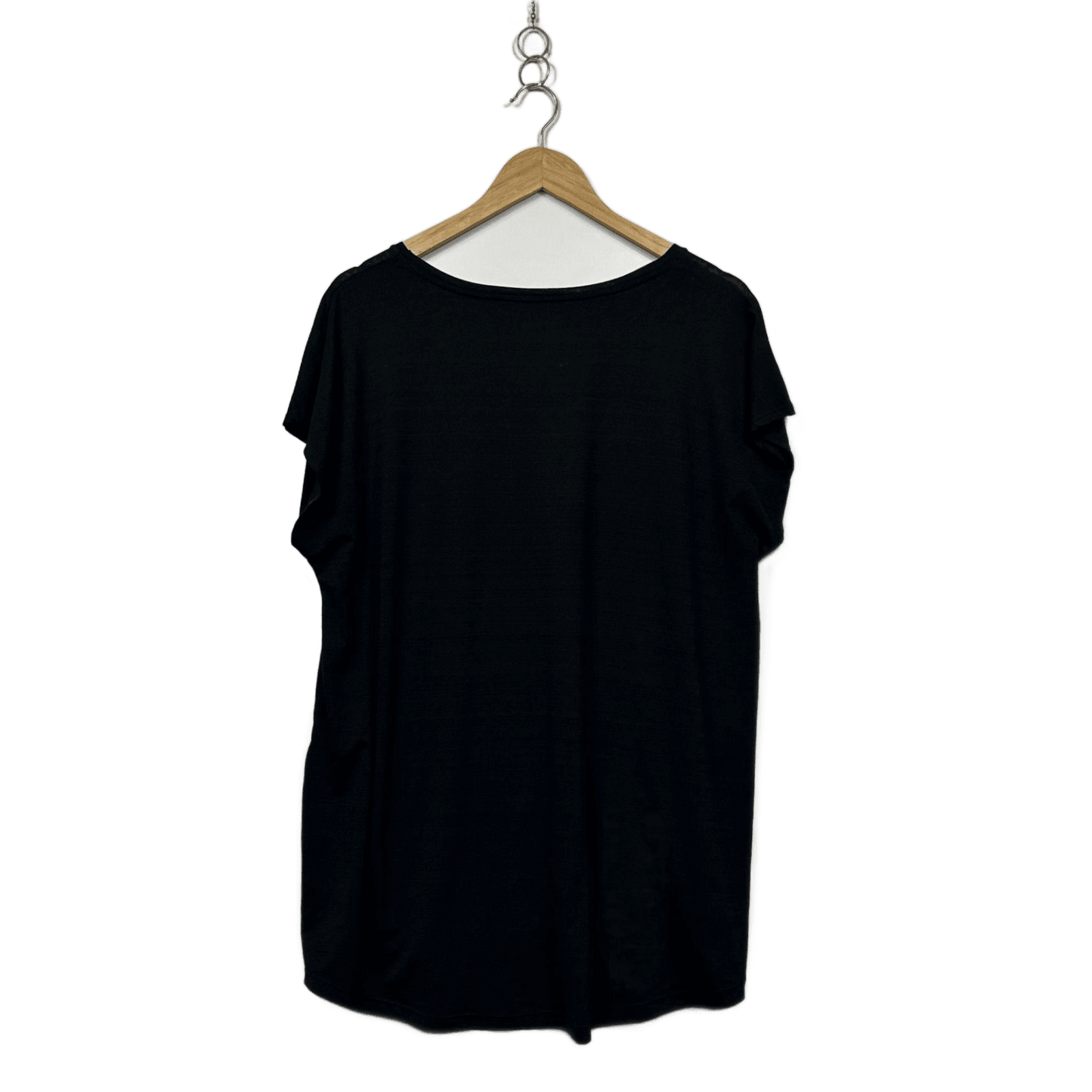 Circuit Curve Black Short Sleeve Activewear Top Size 16