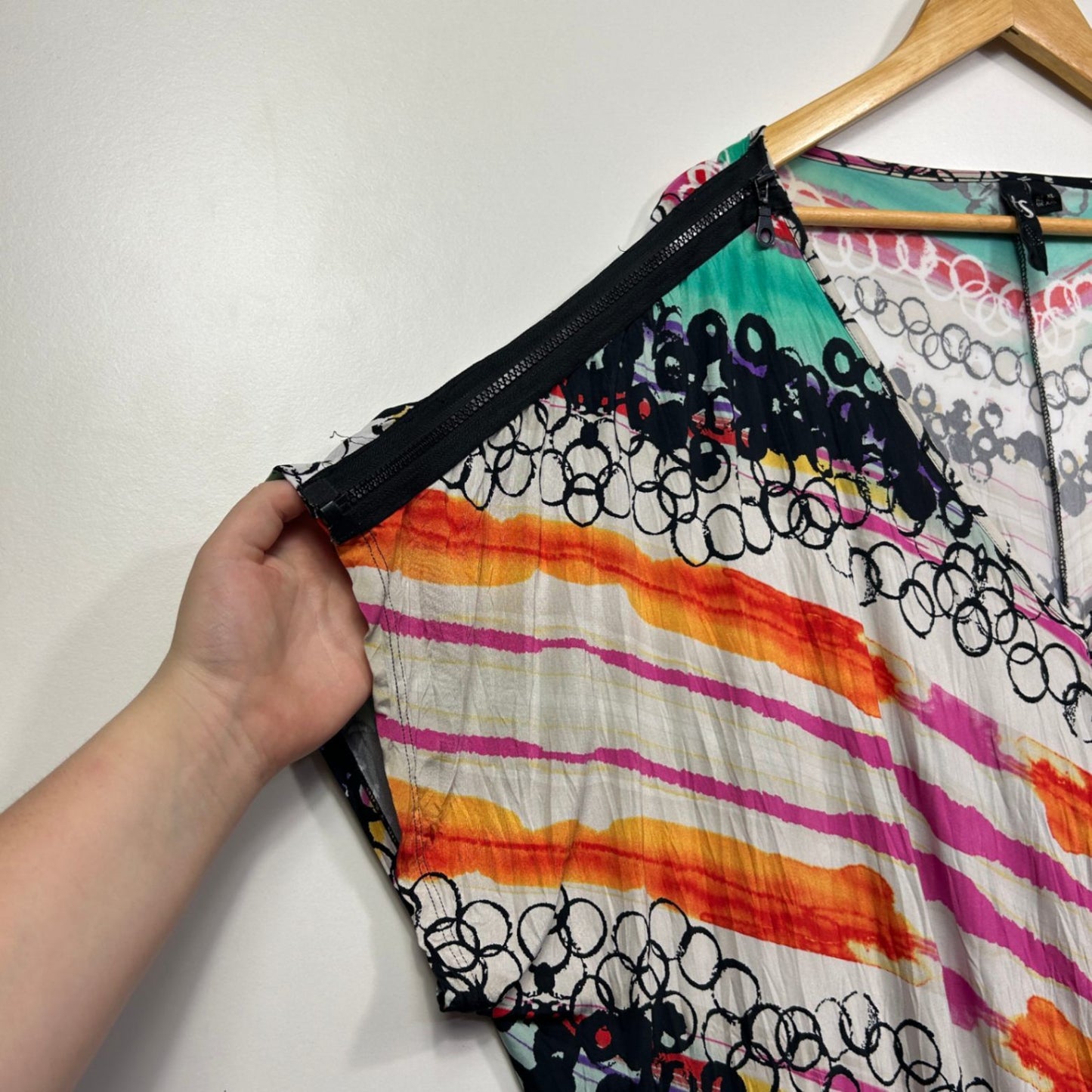 Taking Shape Multicoloured Short Sleeve Tunic Top Size 22 XL Plus