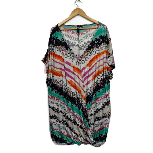 Taking Shape Multicoloured Short Sleeve Tunic Top Size 22 XL Plus