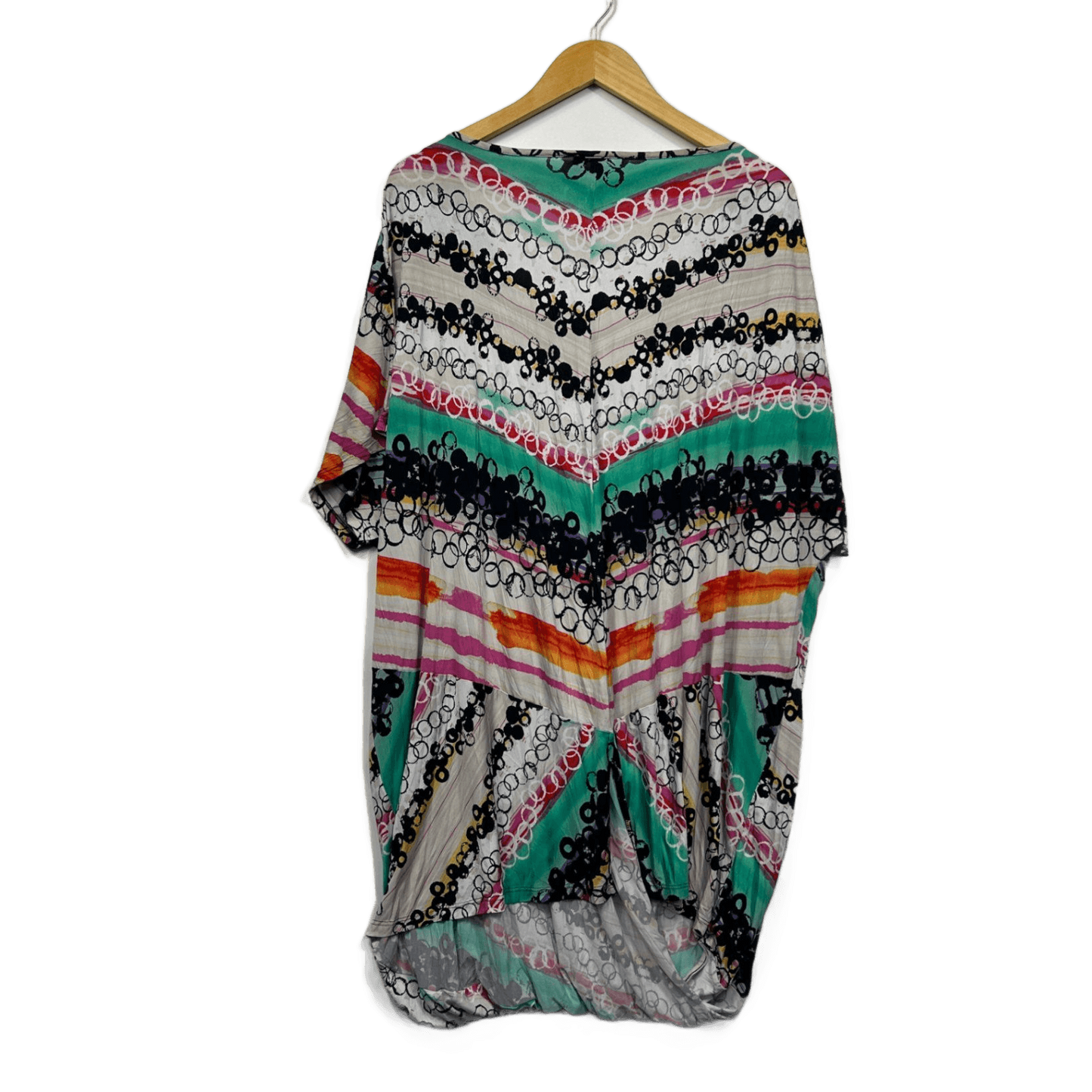 Taking Shape Multicoloured Short Sleeve Tunic Top Size 22 XL Plus