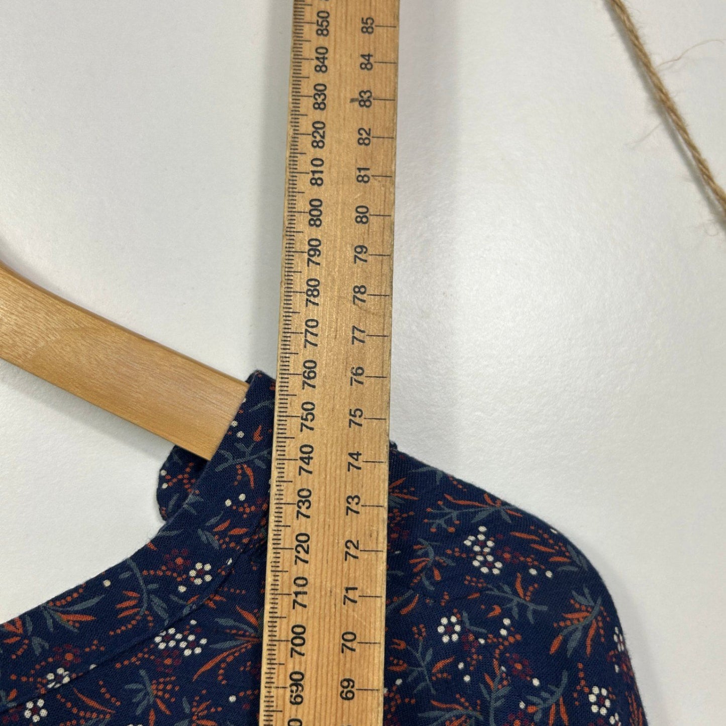 Gap Navy Blue Cotton Long Sleeve Floral Top Blouse Size M