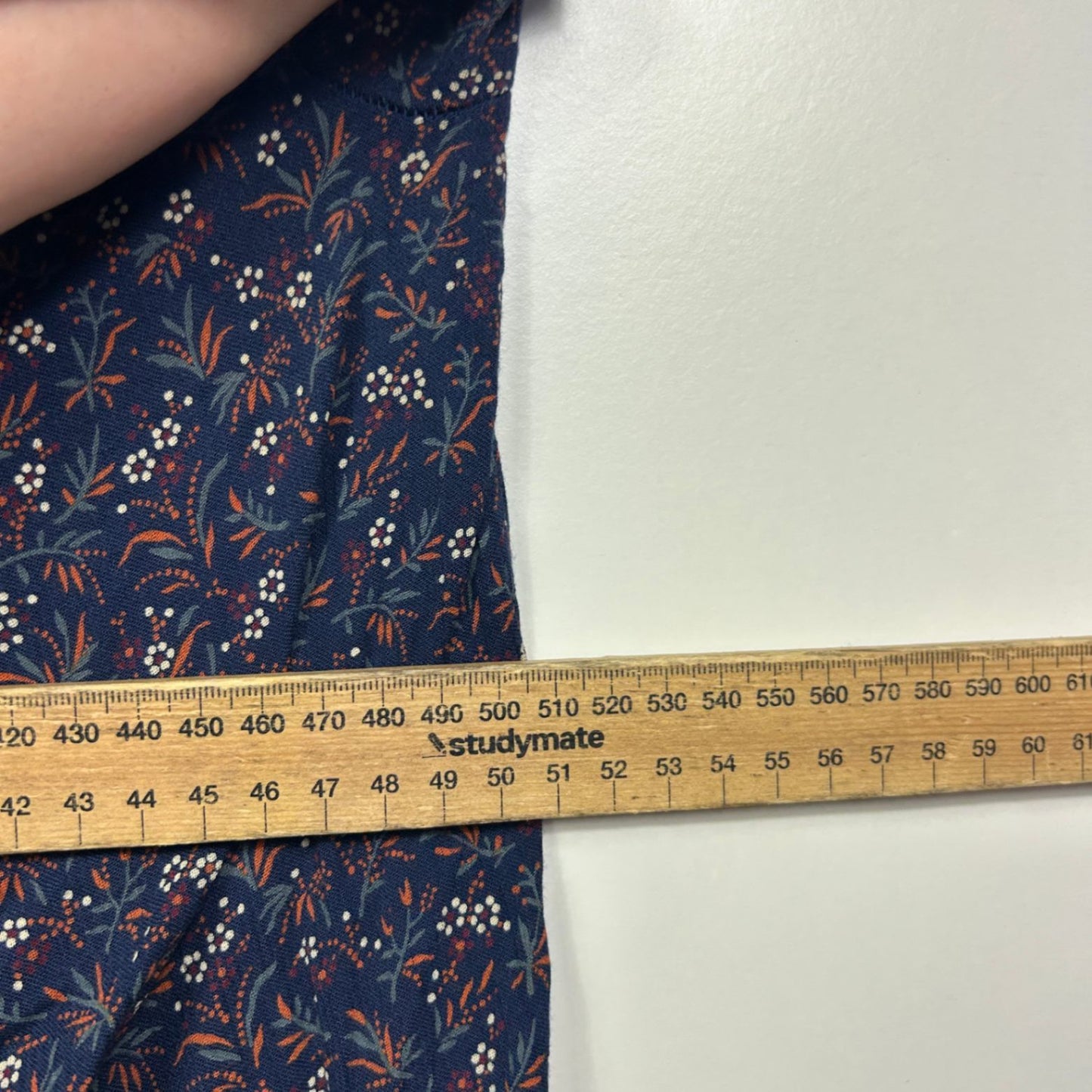 Gap Navy Blue Cotton Long Sleeve Floral Top Blouse Size M