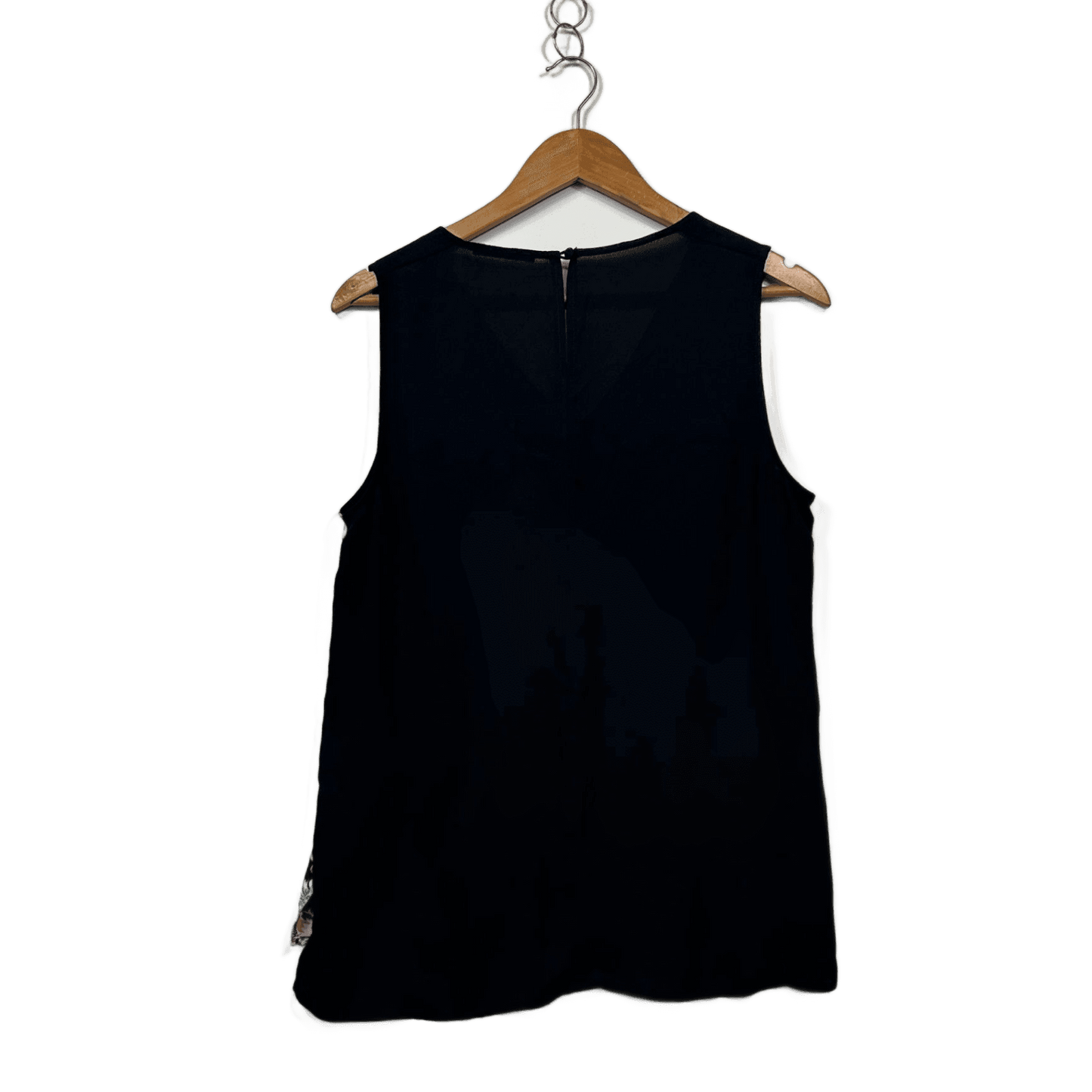 Tokito Black Floral Sleeveless V-Neck Top Blouse Size 14