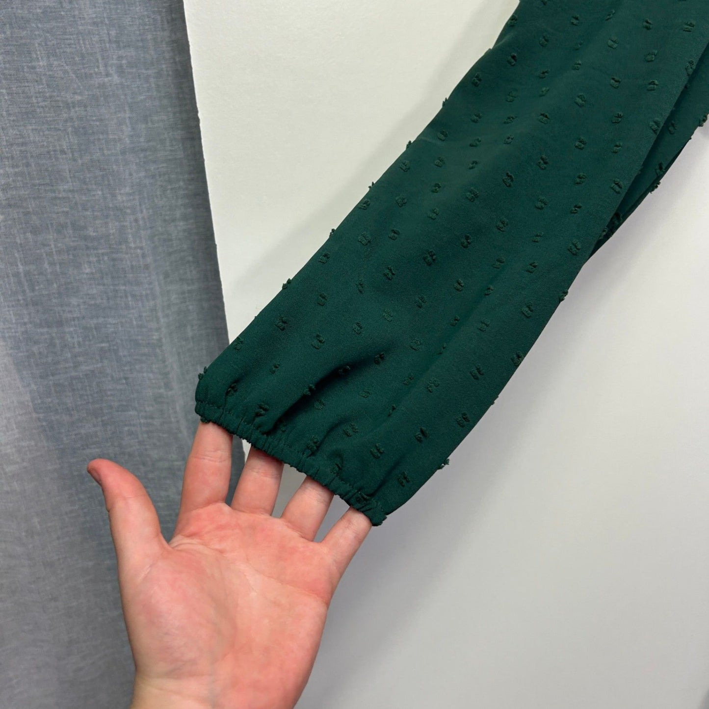 Womens Green Long Sleeve Mini V-Neck Fit & Flare Dress Size 12-14?