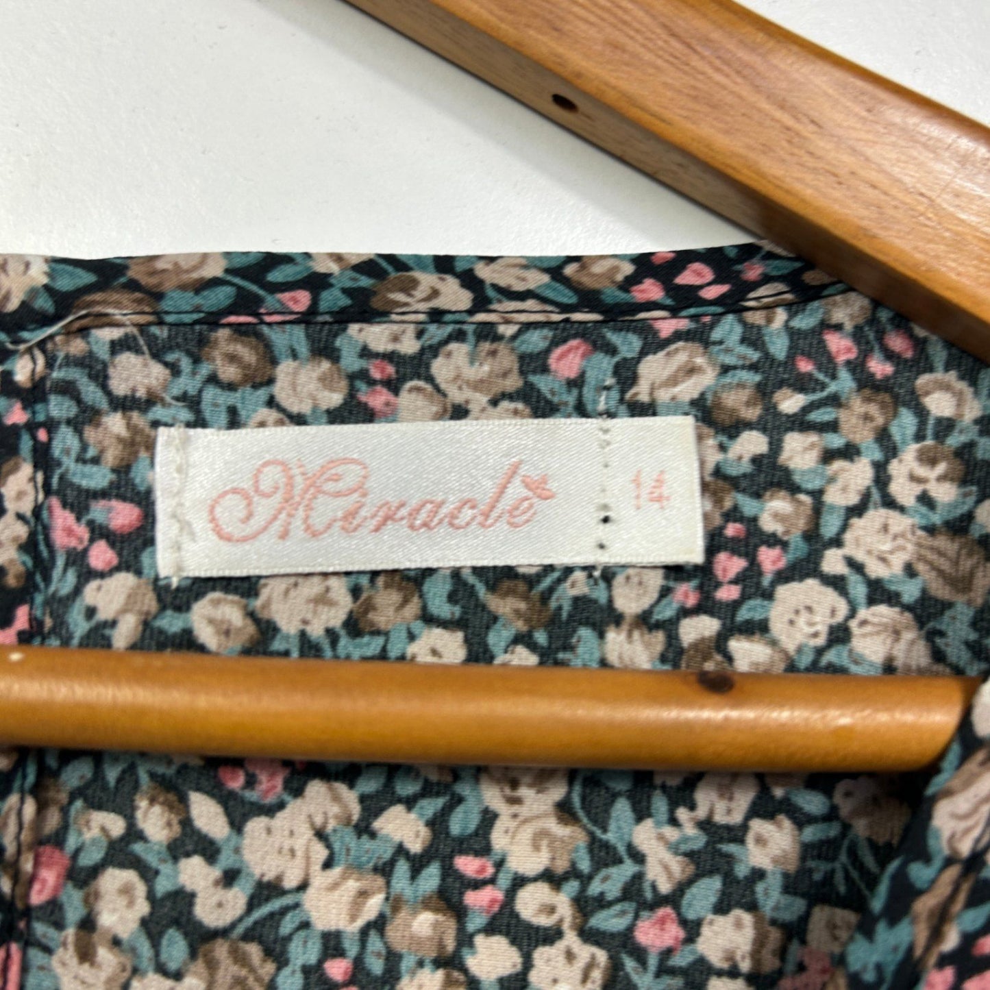 Miracle Multicoloured Floral Long Sleeve Smock Dress Size 14