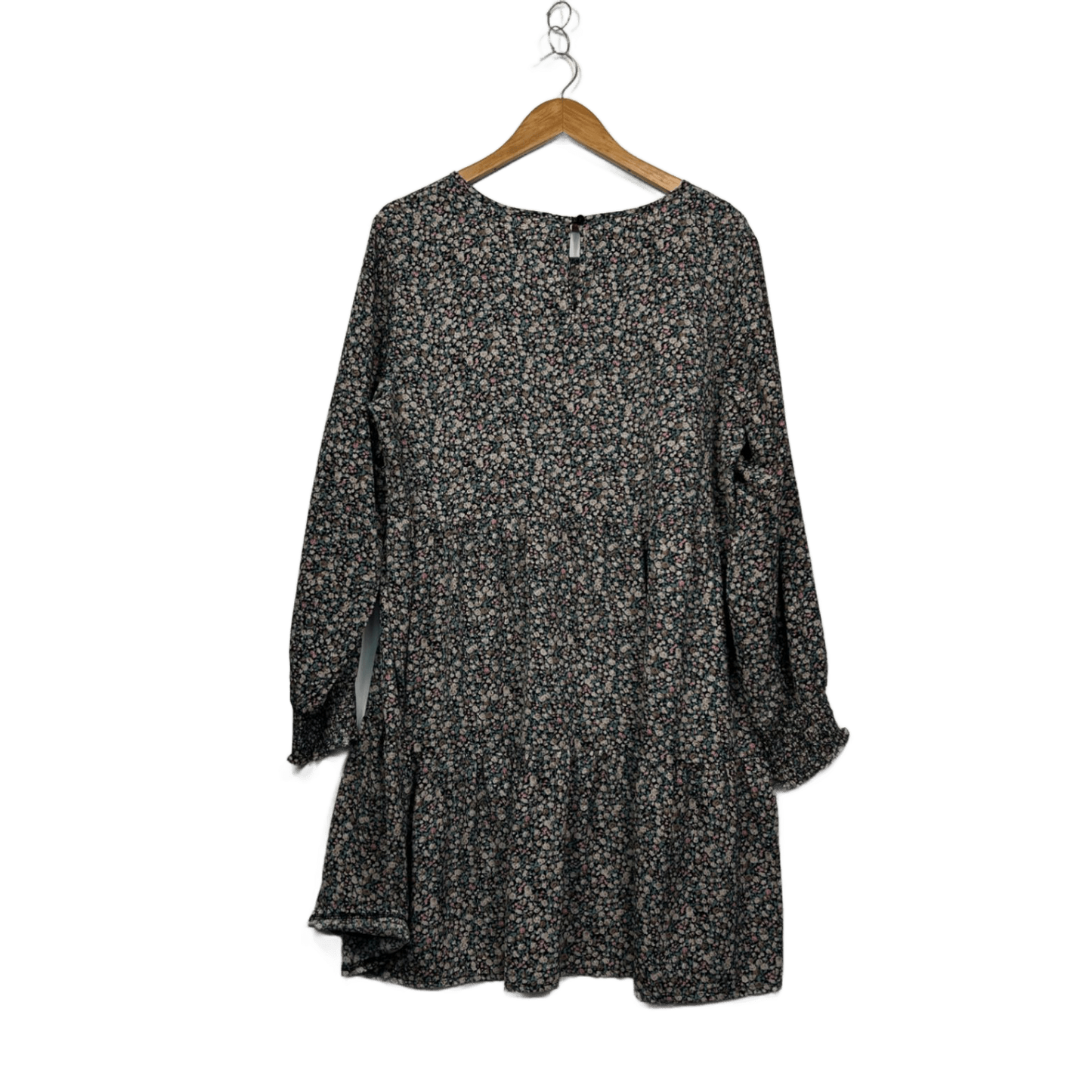 Miracle Multicoloured Floral Long Sleeve Smock Dress Size 14