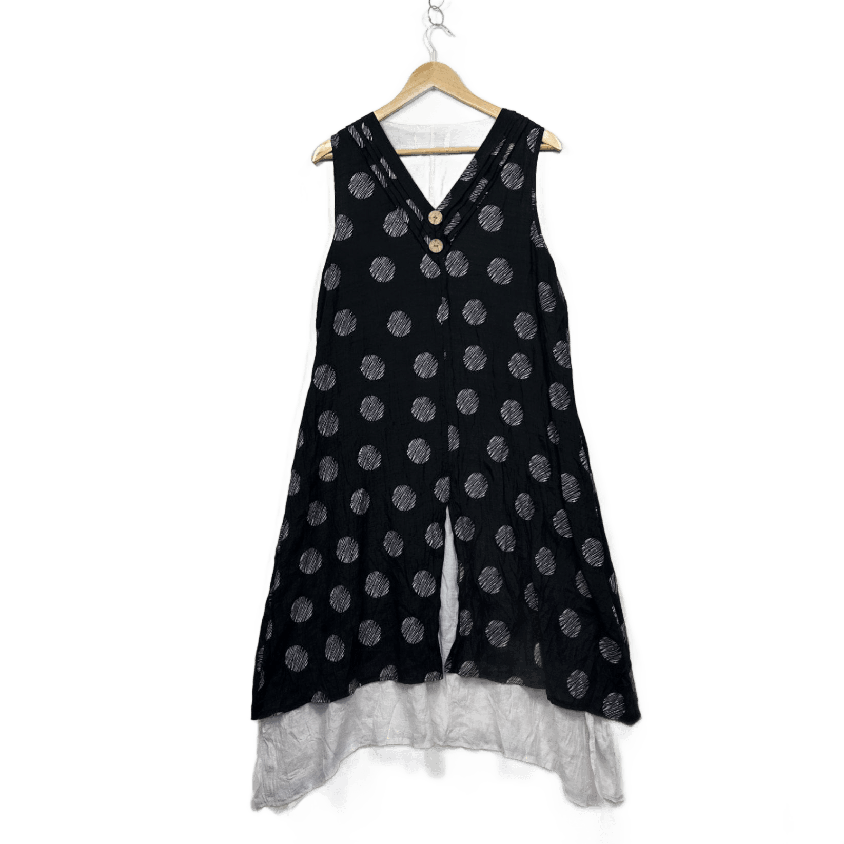 La Mode Layered Black White Maxi Sleeveless Dress Size 14