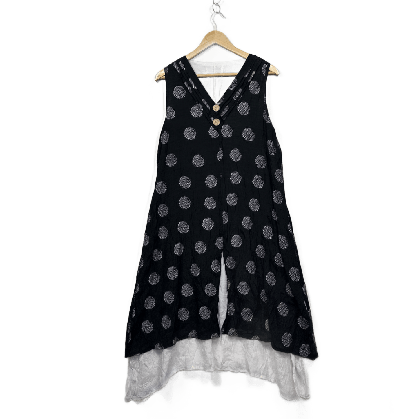 La Mode Layered Black White Maxi Sleeveless Dress Size 14