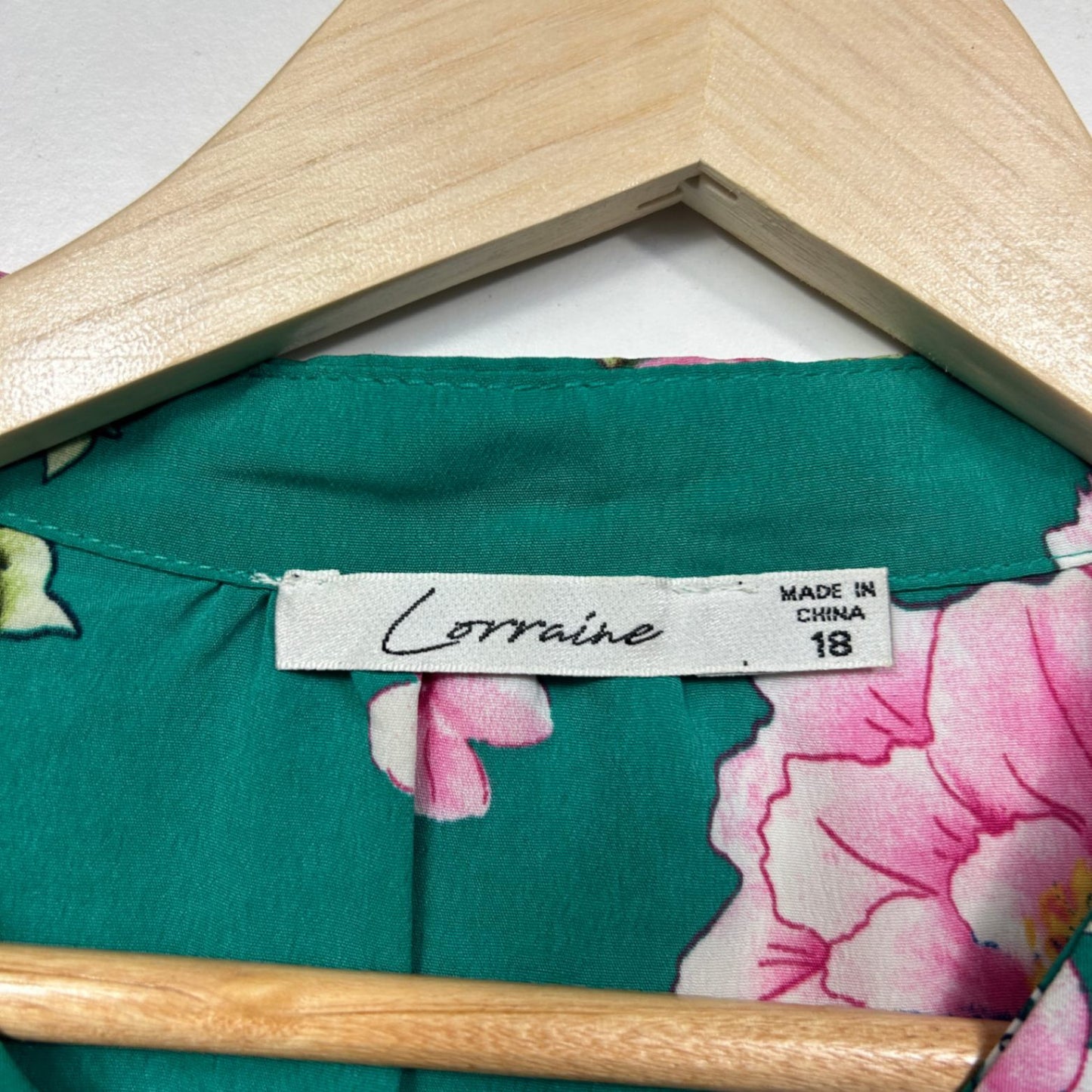 Lorraine Green Floral Sleeveless Pockets Dress Size 18